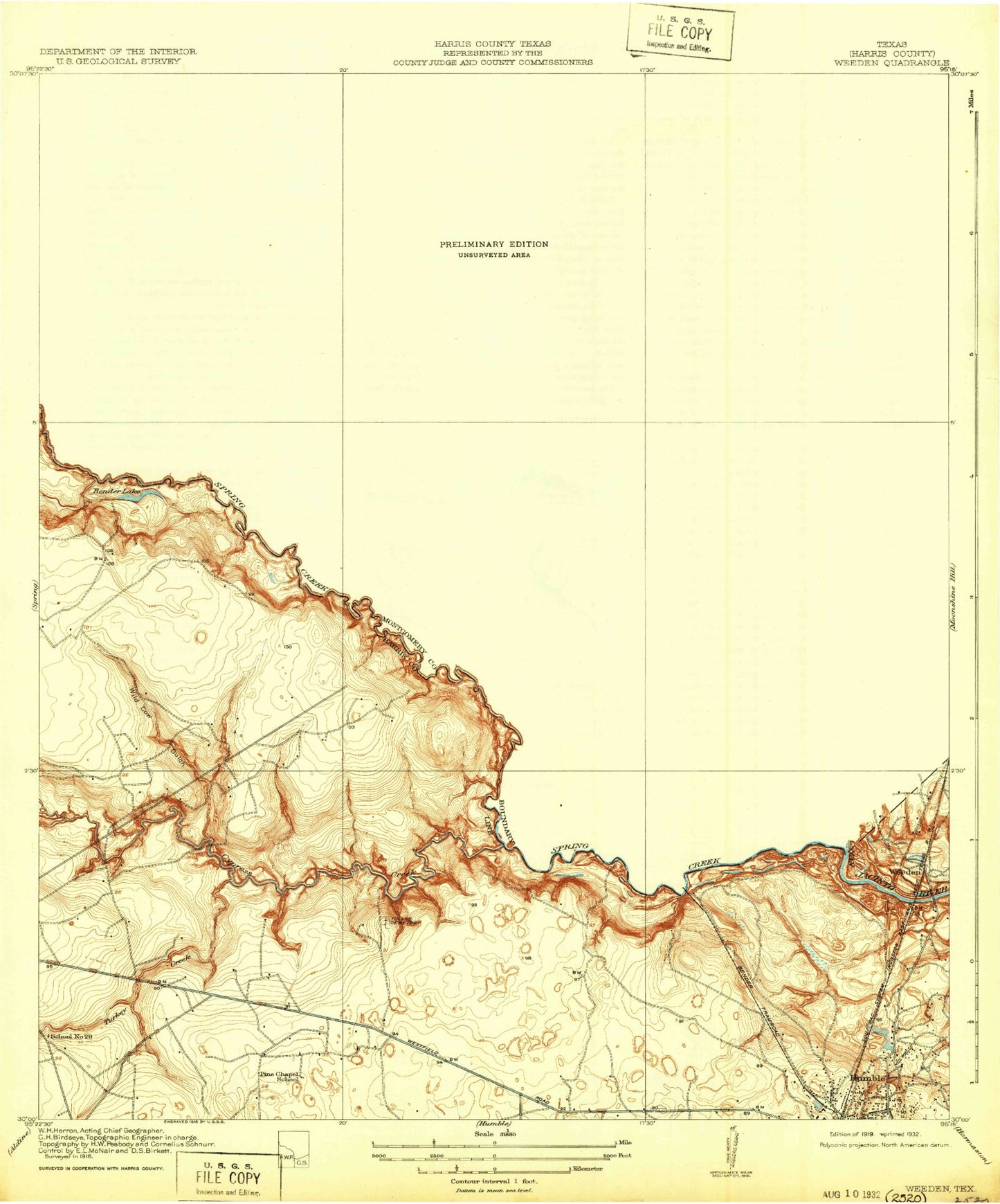 Classic USGS Maedan Texas 7.5'x7.5' Topo Map Image