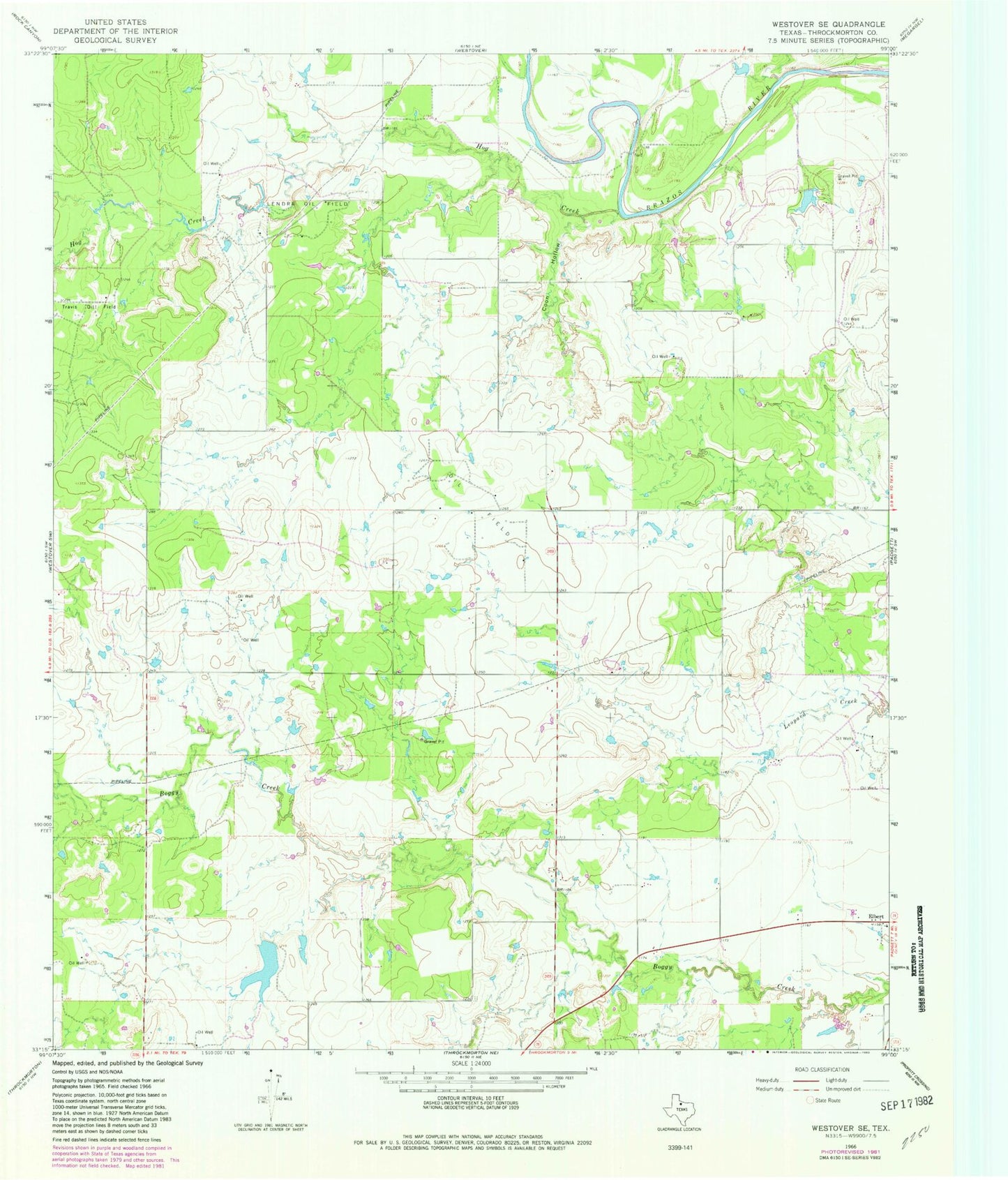 Classic USGS Westover SE Texas 7.5'x7.5' Topo Map Image