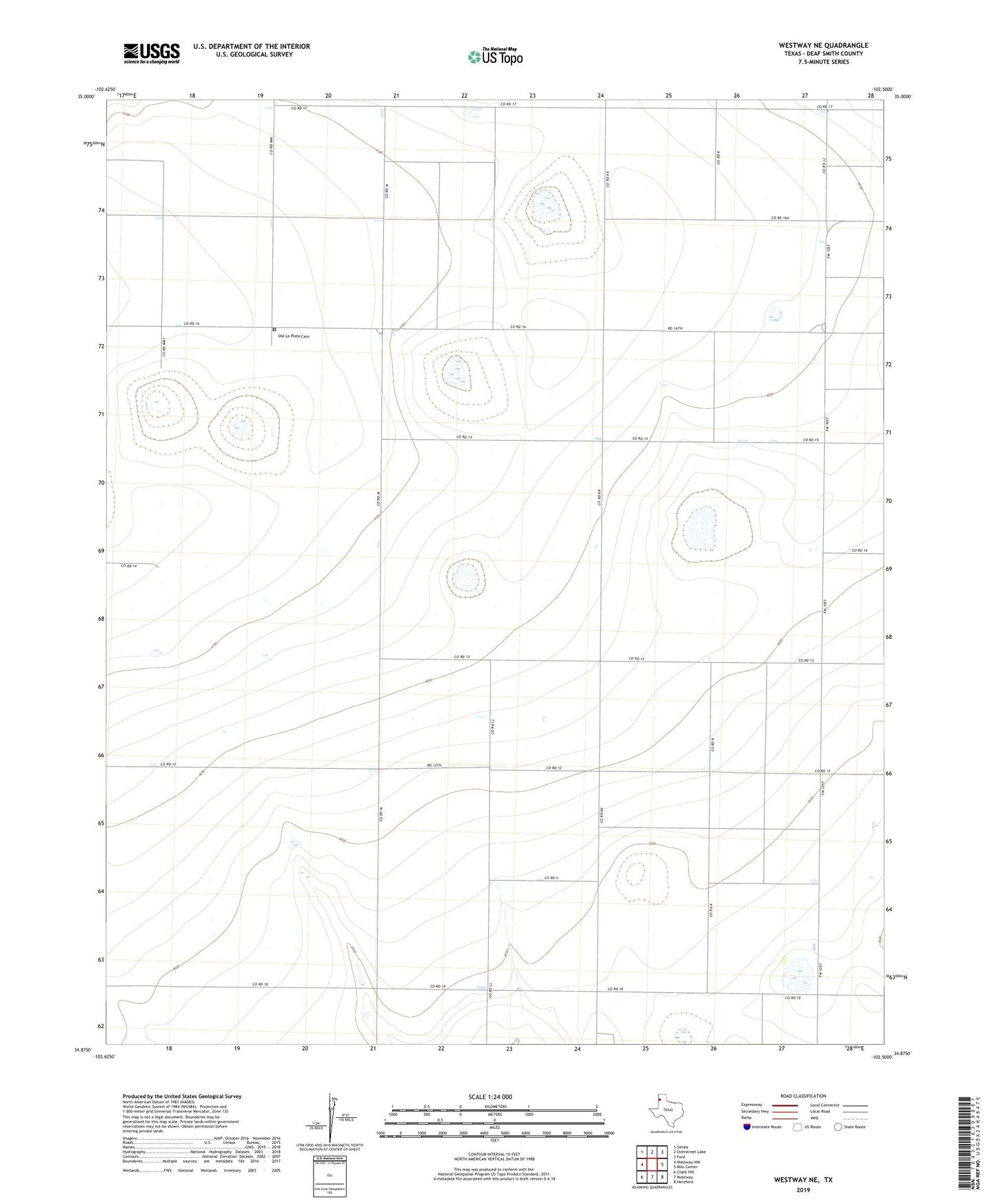 Westway NE Texas US Topo Map Image