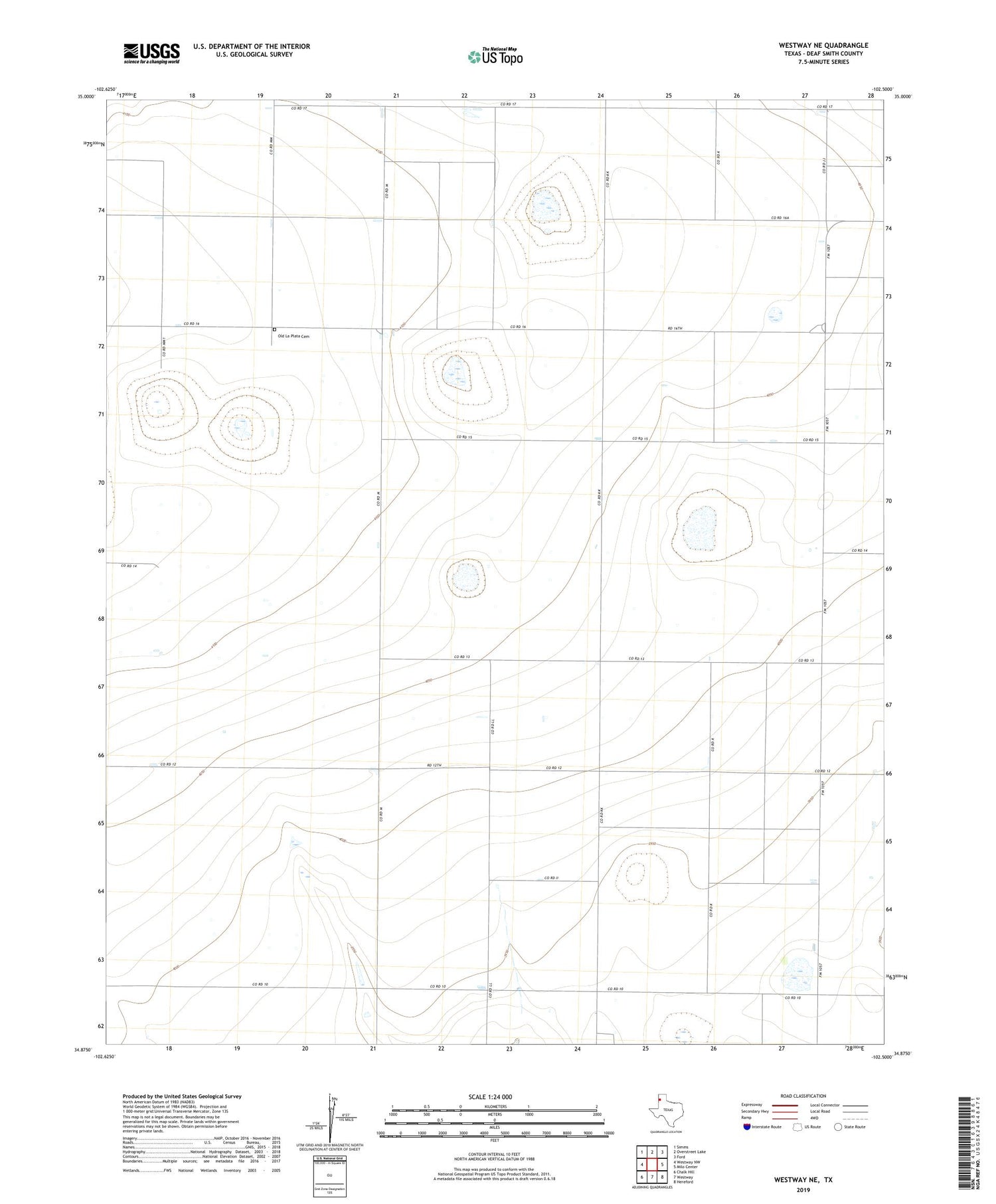 Westway NE Texas US Topo Map Image