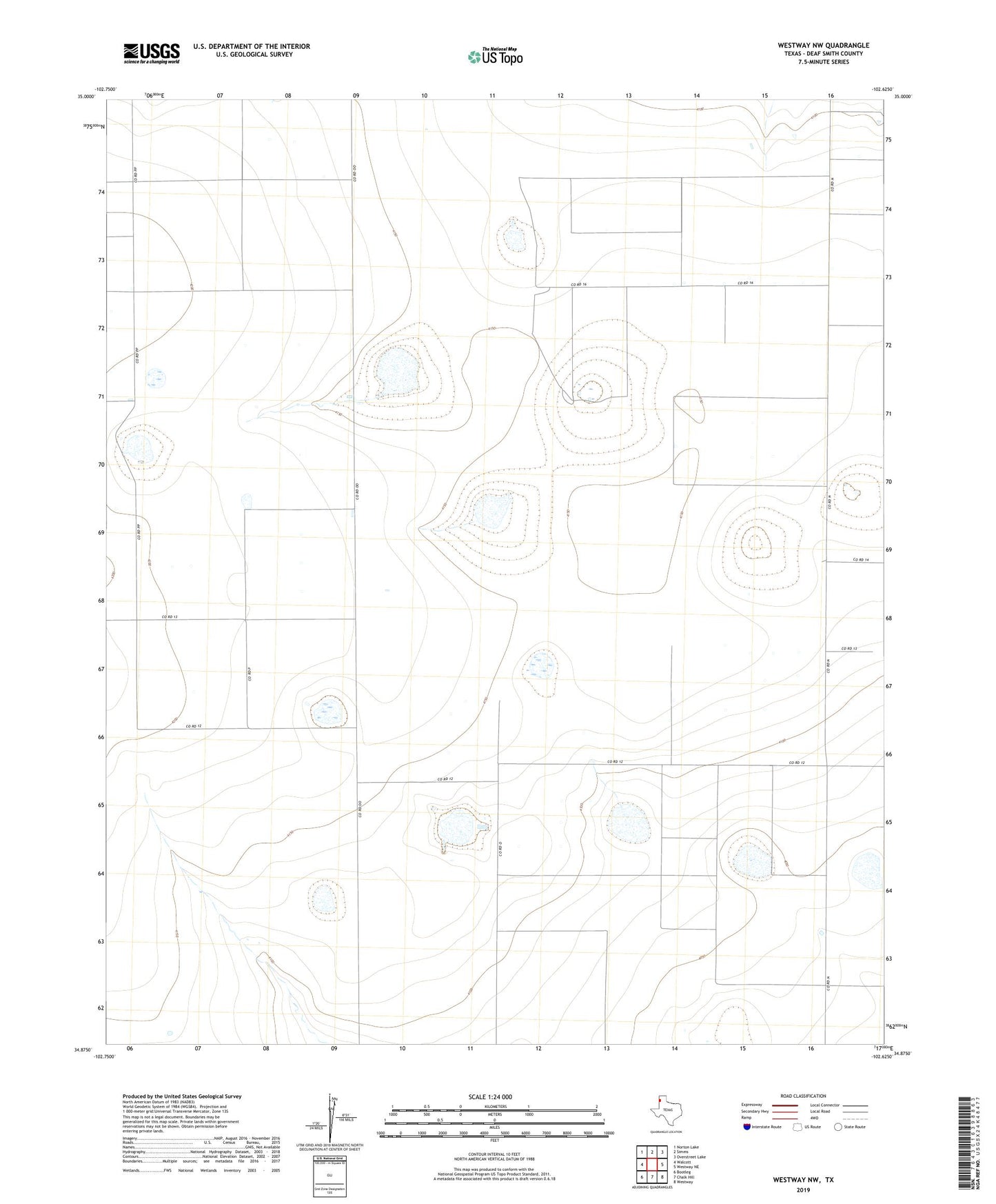 Westway NW Texas US Topo Map Image