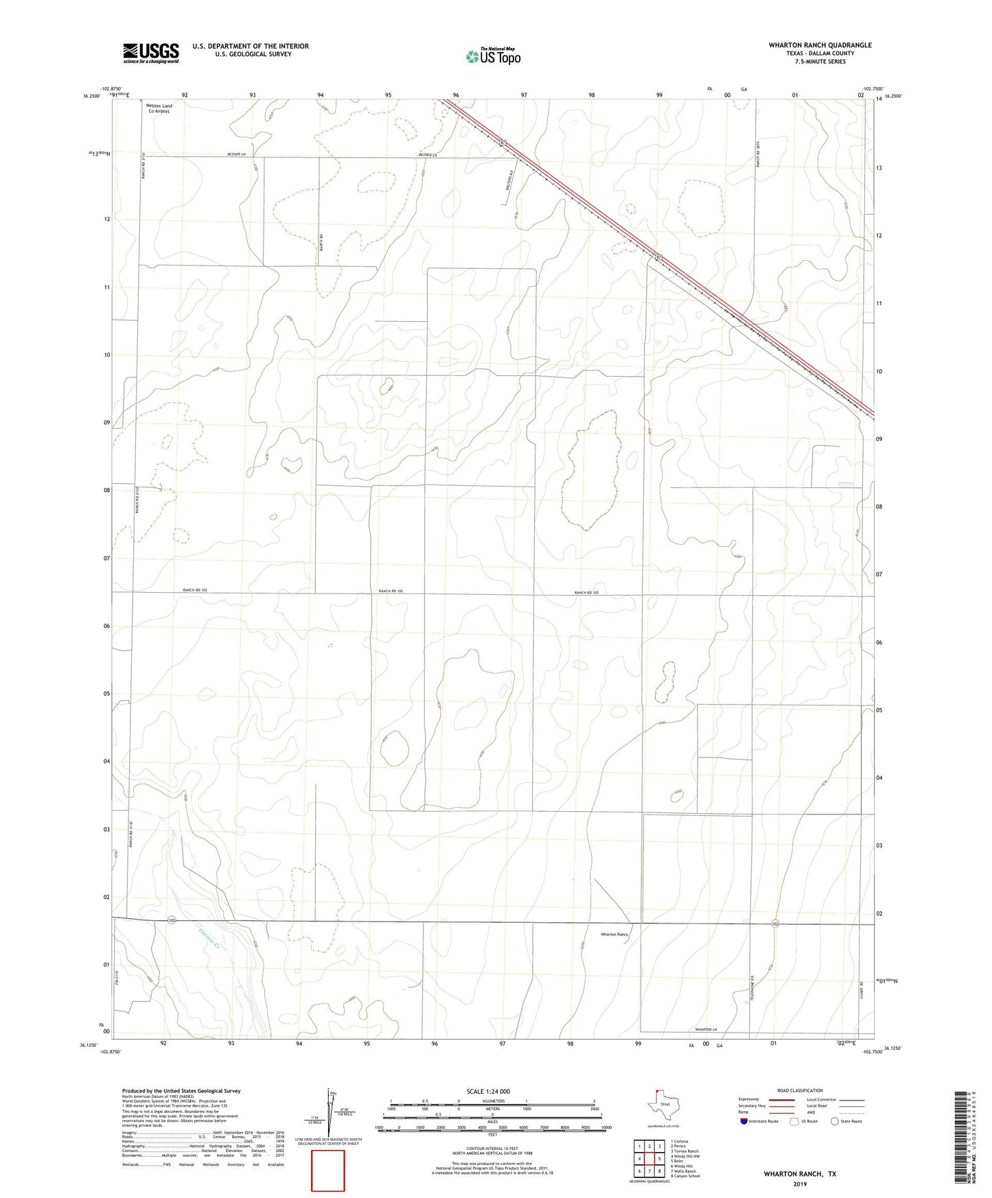 Wharton Ranch Texas US Topo Map Image