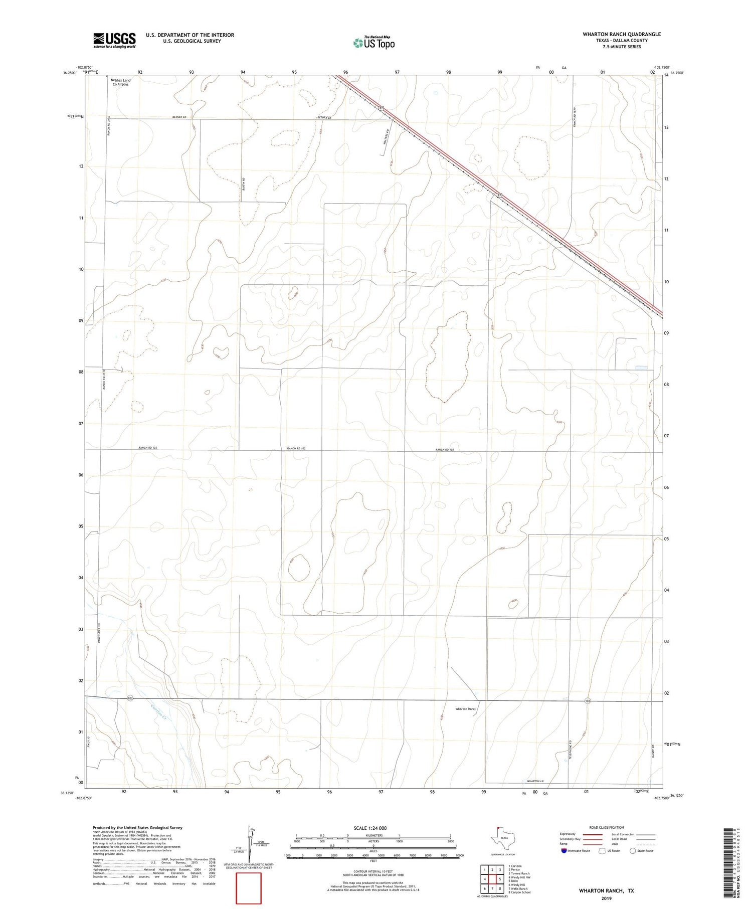 Wharton Ranch Texas US Topo Map Image