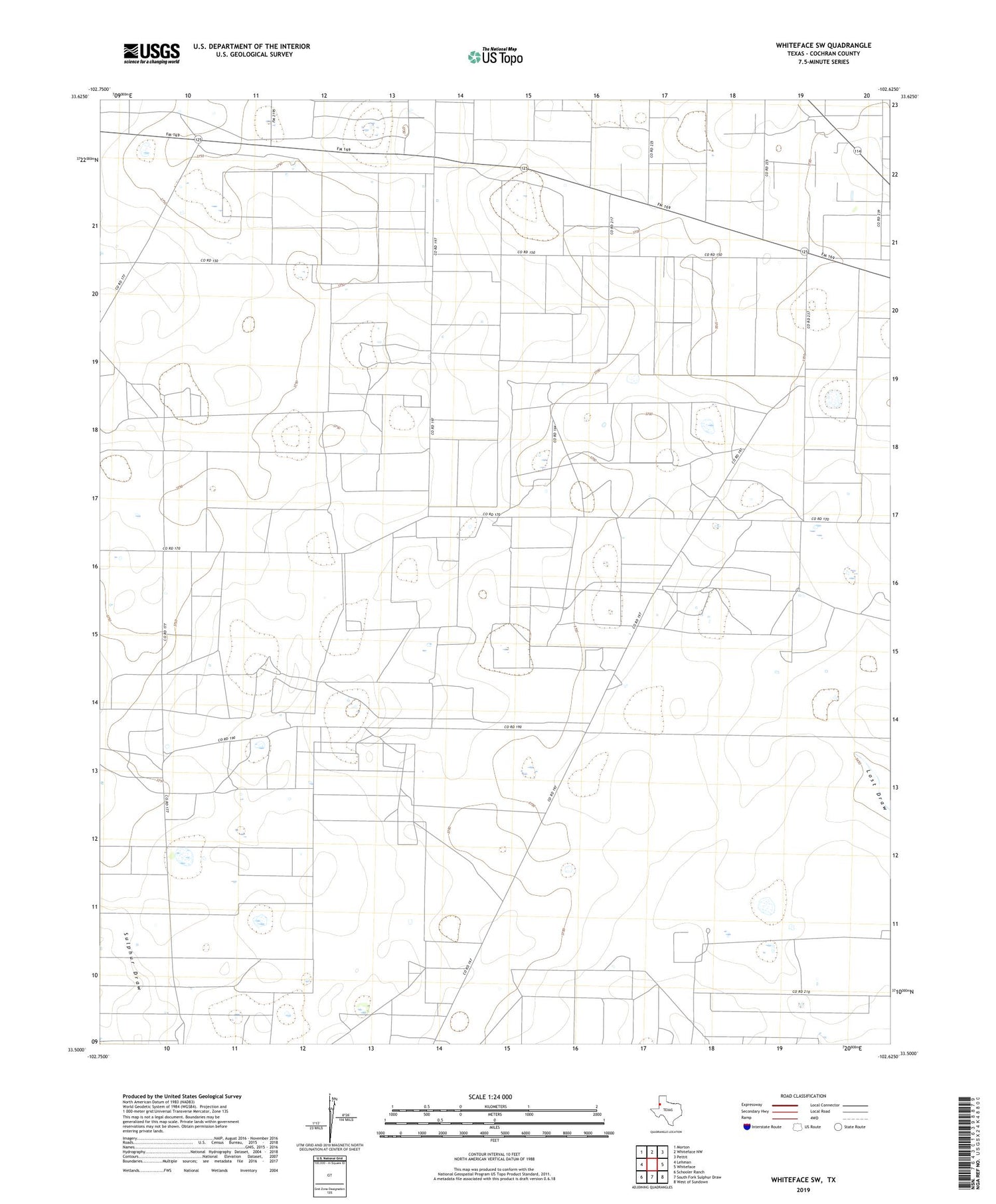 Whiteface SW Texas US Topo Map Image