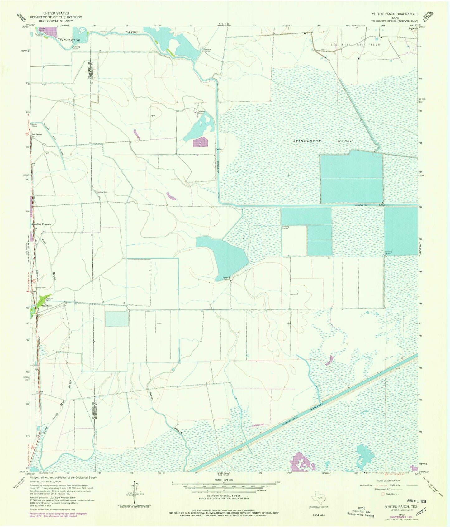 Classic USGS Whites Ranch Texas 7.5'x7.5' Topo Map Image