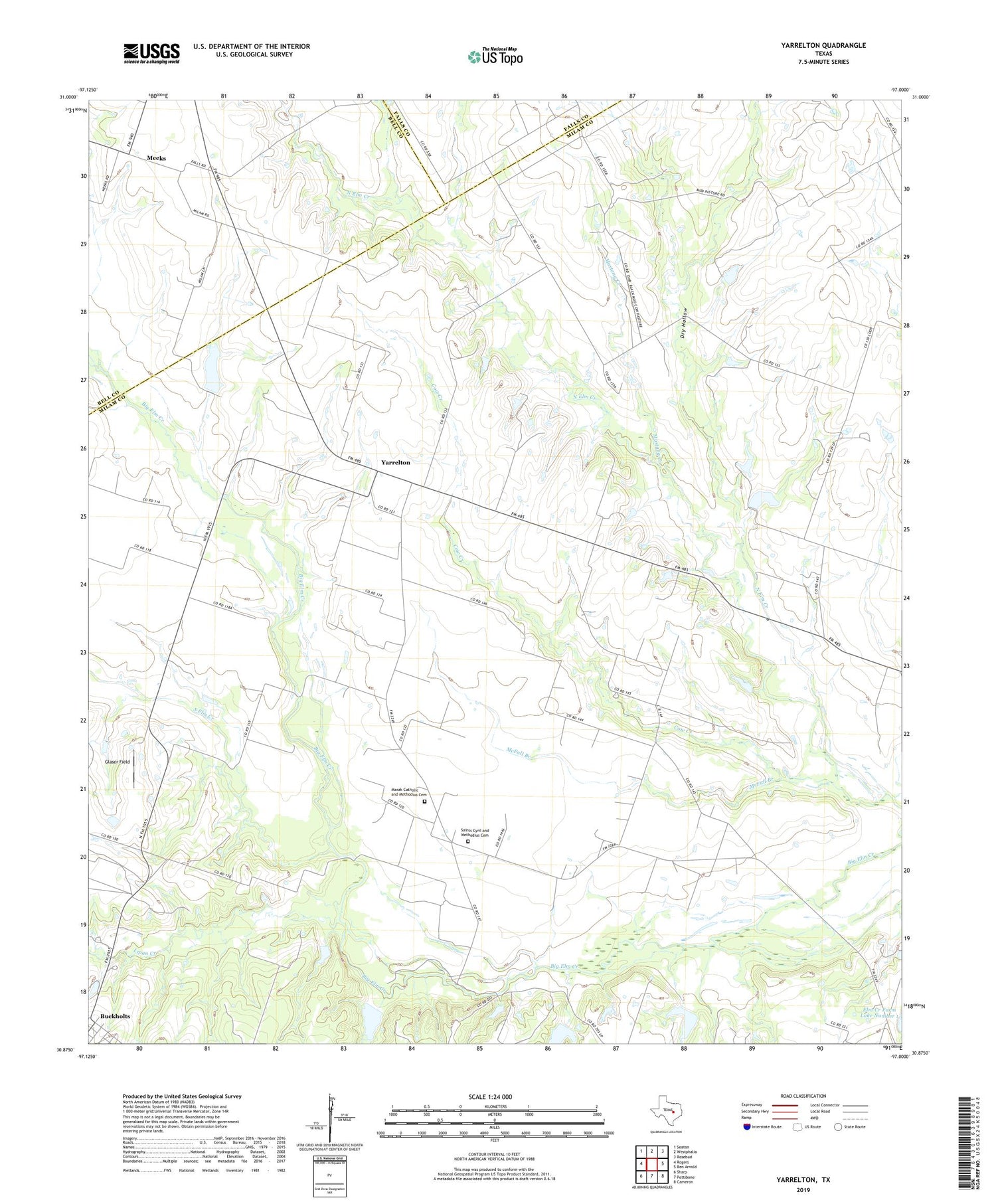 Yarrelton Texas US Topo Map Image