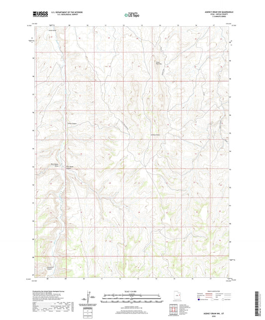 Agency Draw NW Utah US Topo Map Image