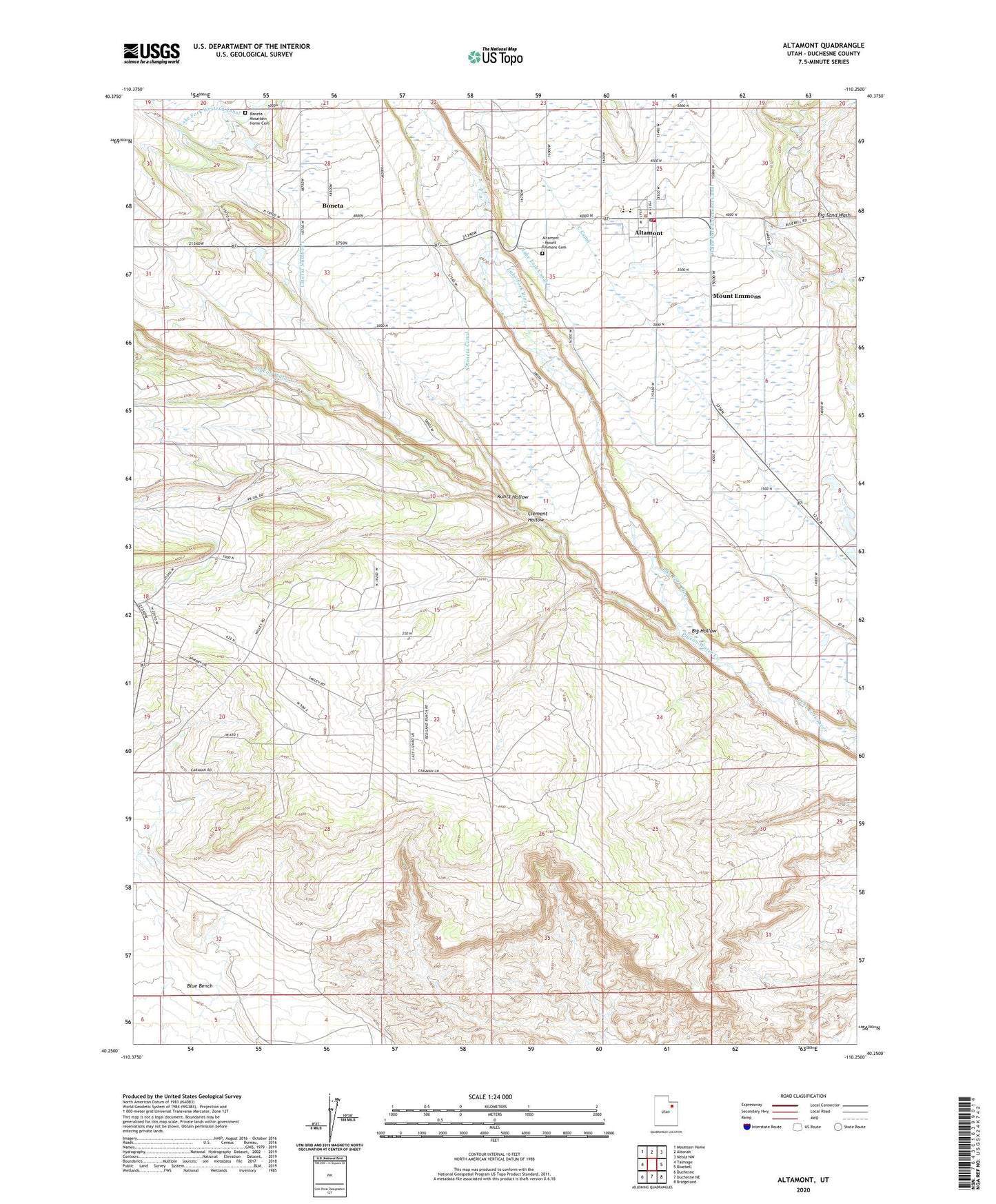 Altamont Utah US Topo Map Image