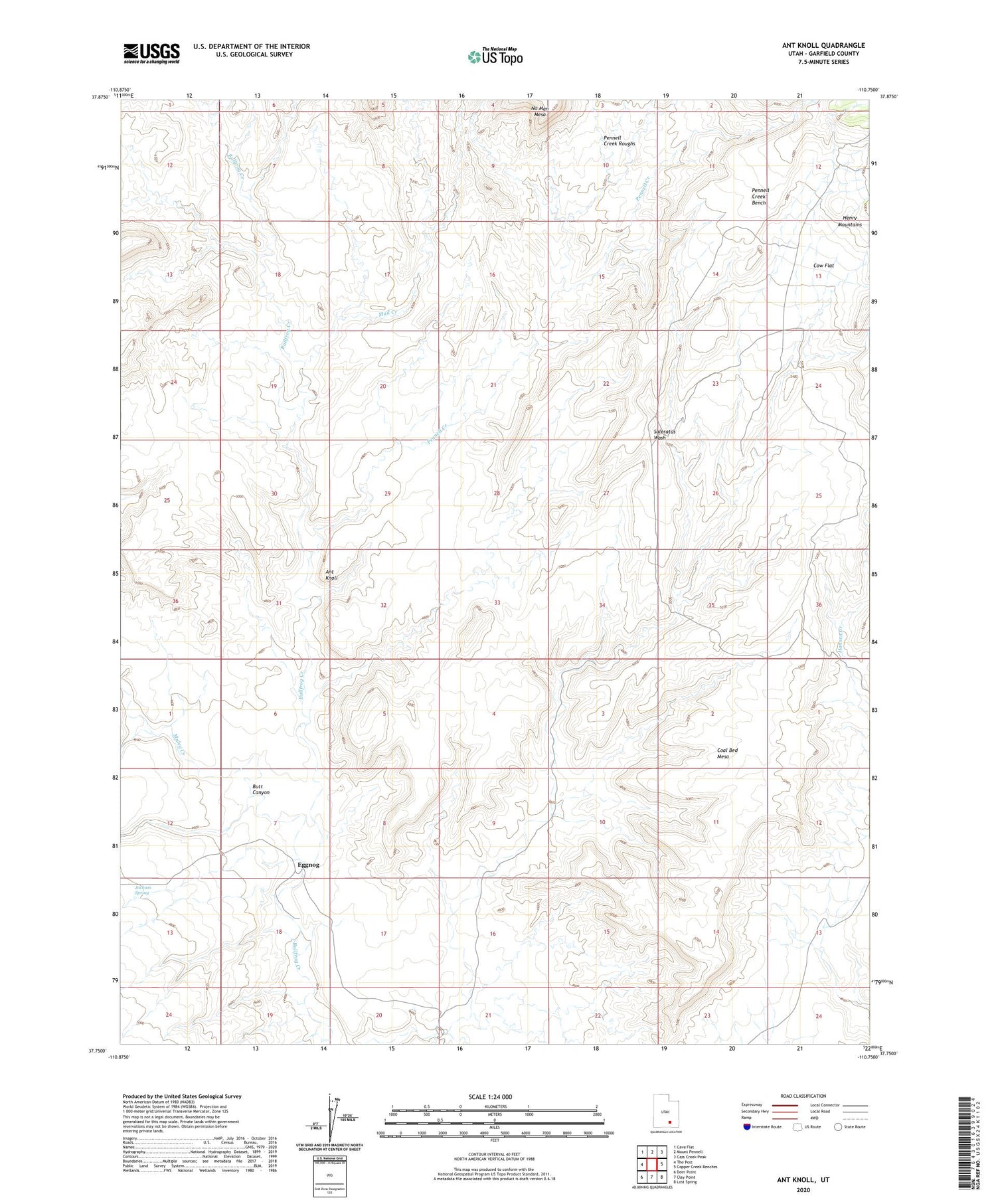 Ant Knoll Utah US Topo Map Image