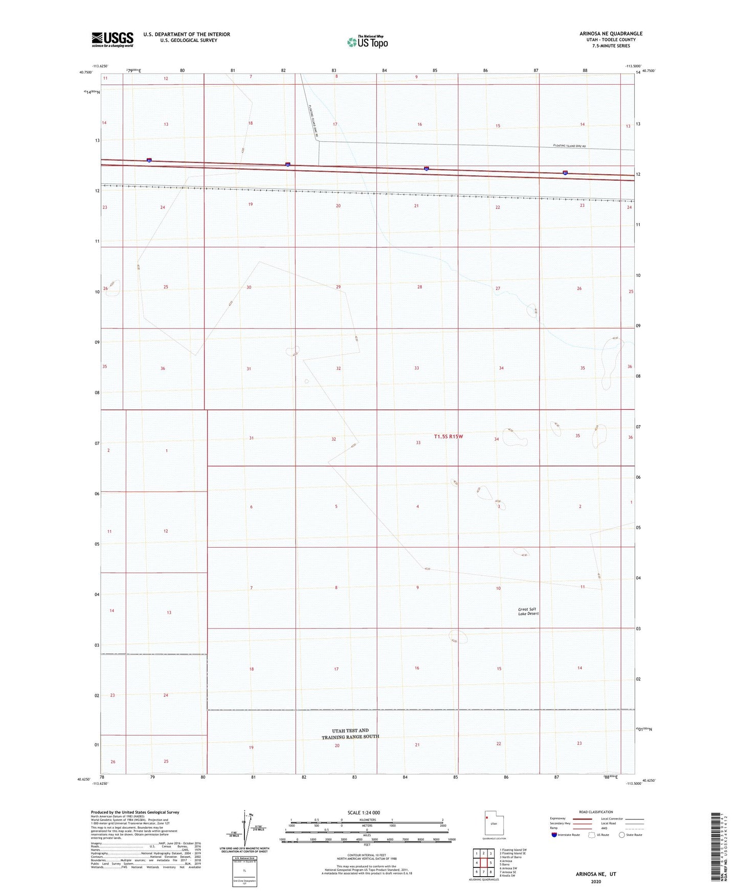 Arinosa NE Utah US Topo Map Image