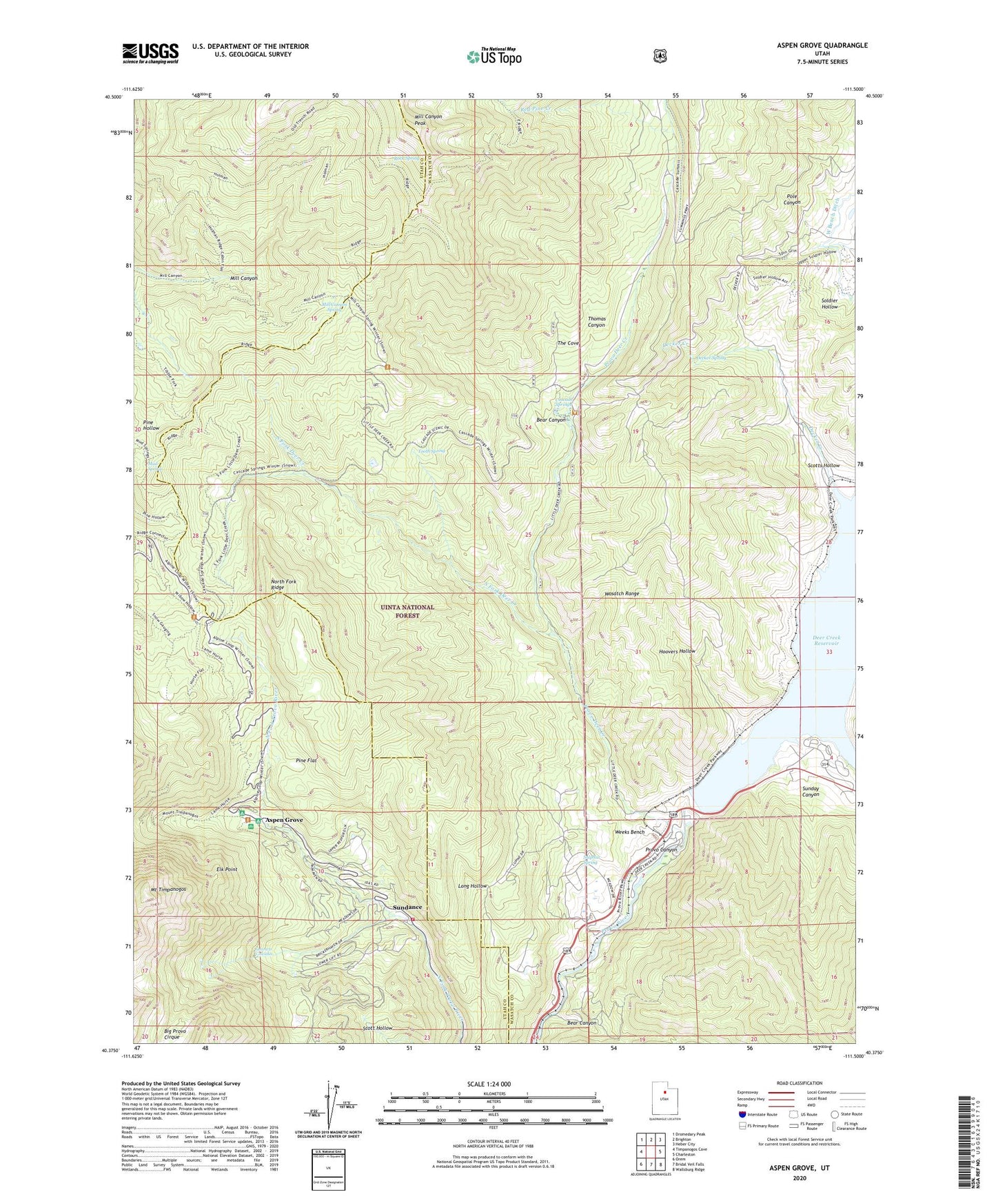 Aspen Grove Utah US Topo Map Image