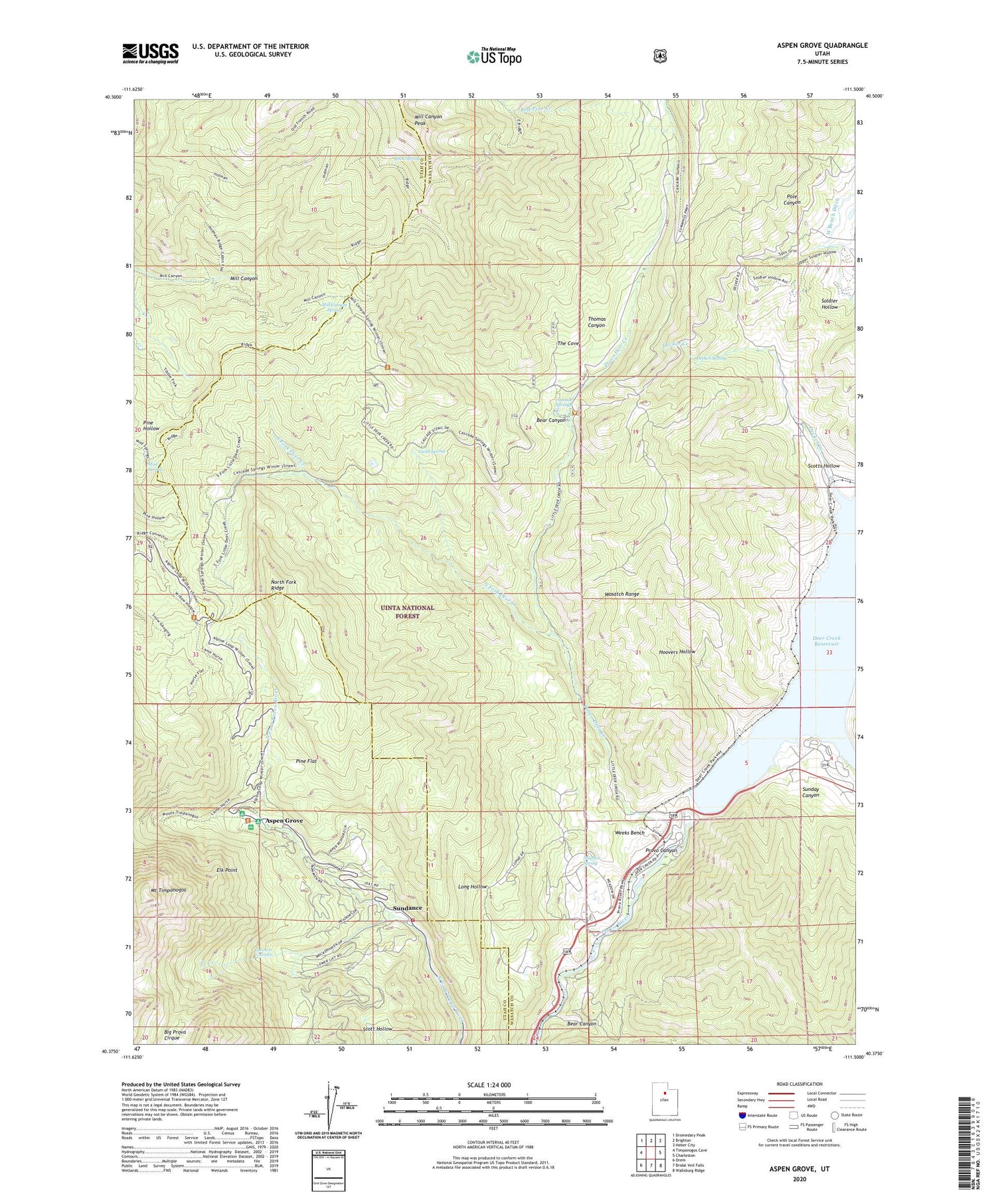 Aspen Grove Utah US Topo Map Image