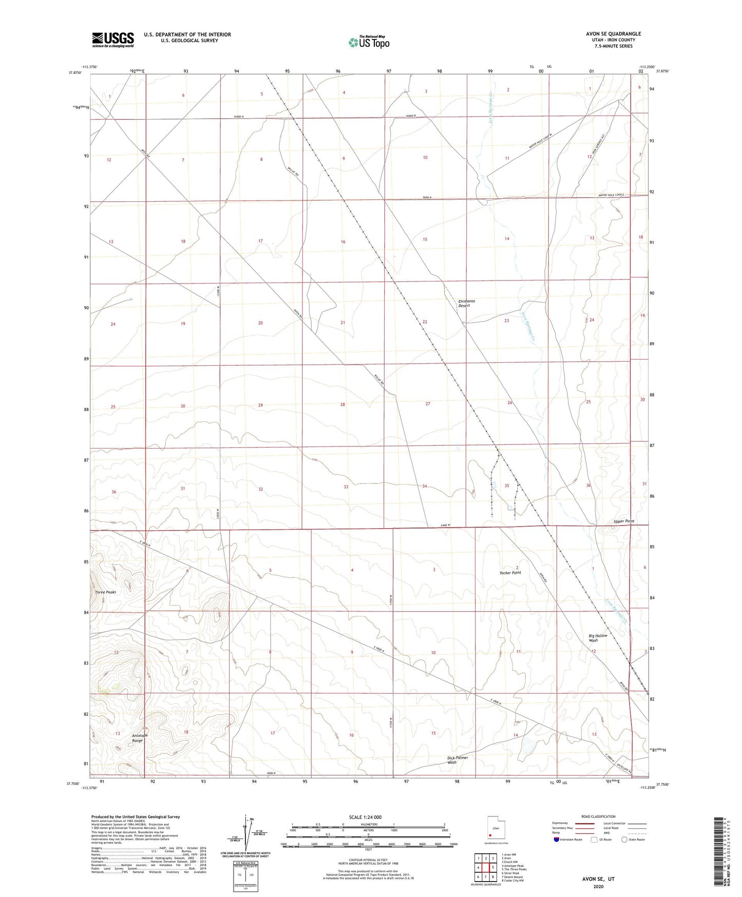 Avon SE Utah US Topo Map Image