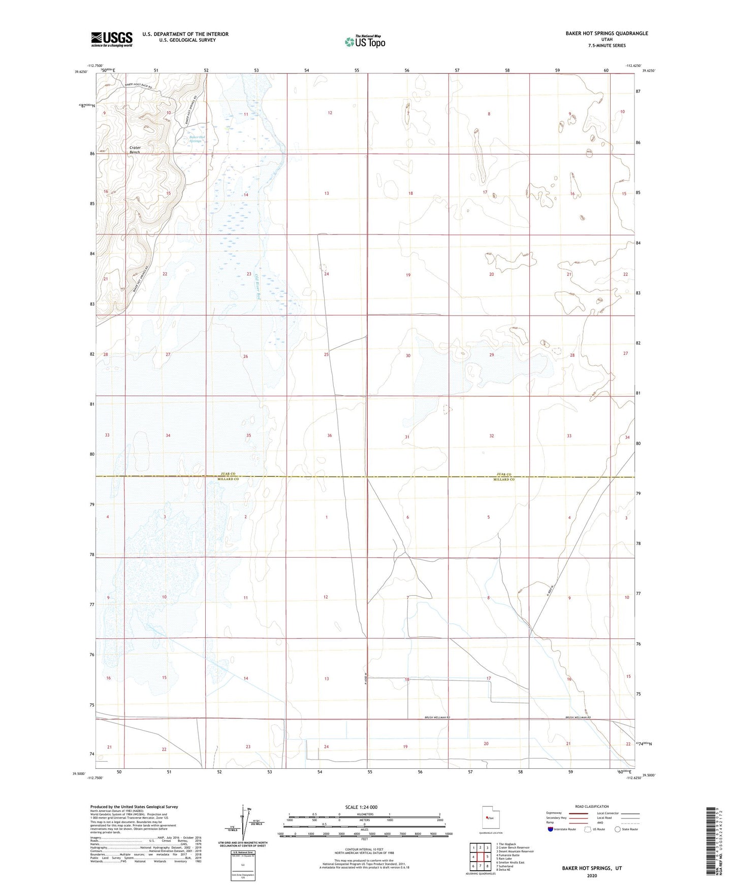 Baker Hot Springs Utah US Topo Map Image