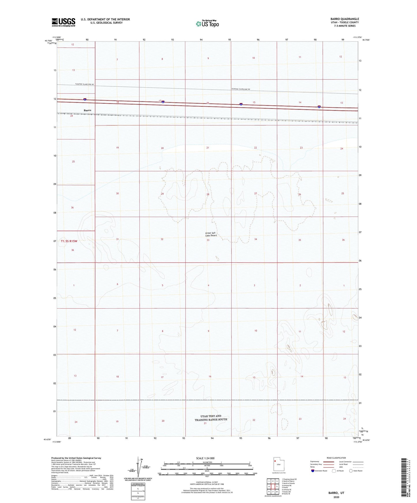 Barro Utah US Topo Map Image