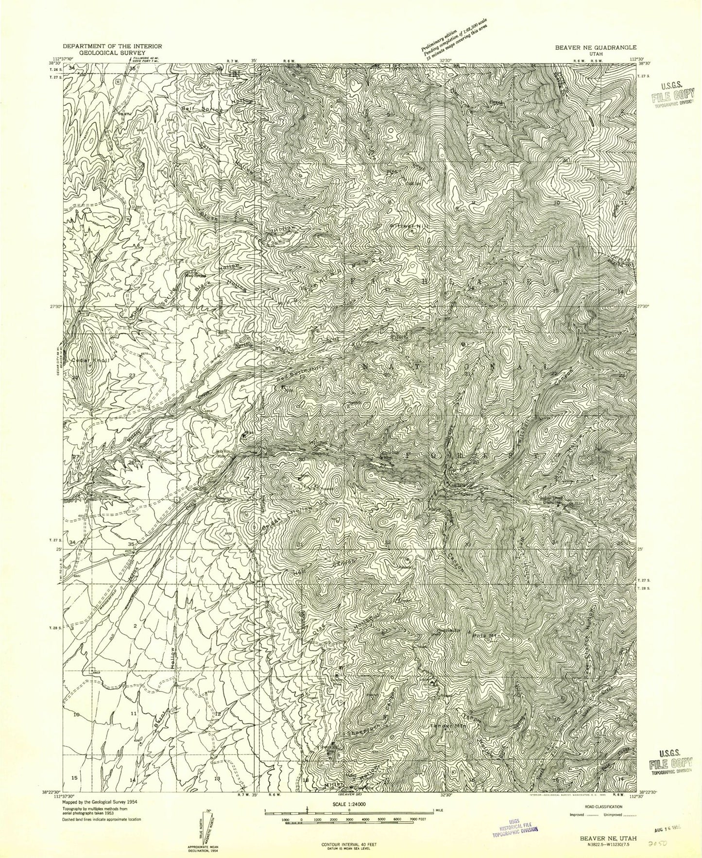 Classic USGS Pole Mountain Utah 7.5'x7.5' Topo Map Image