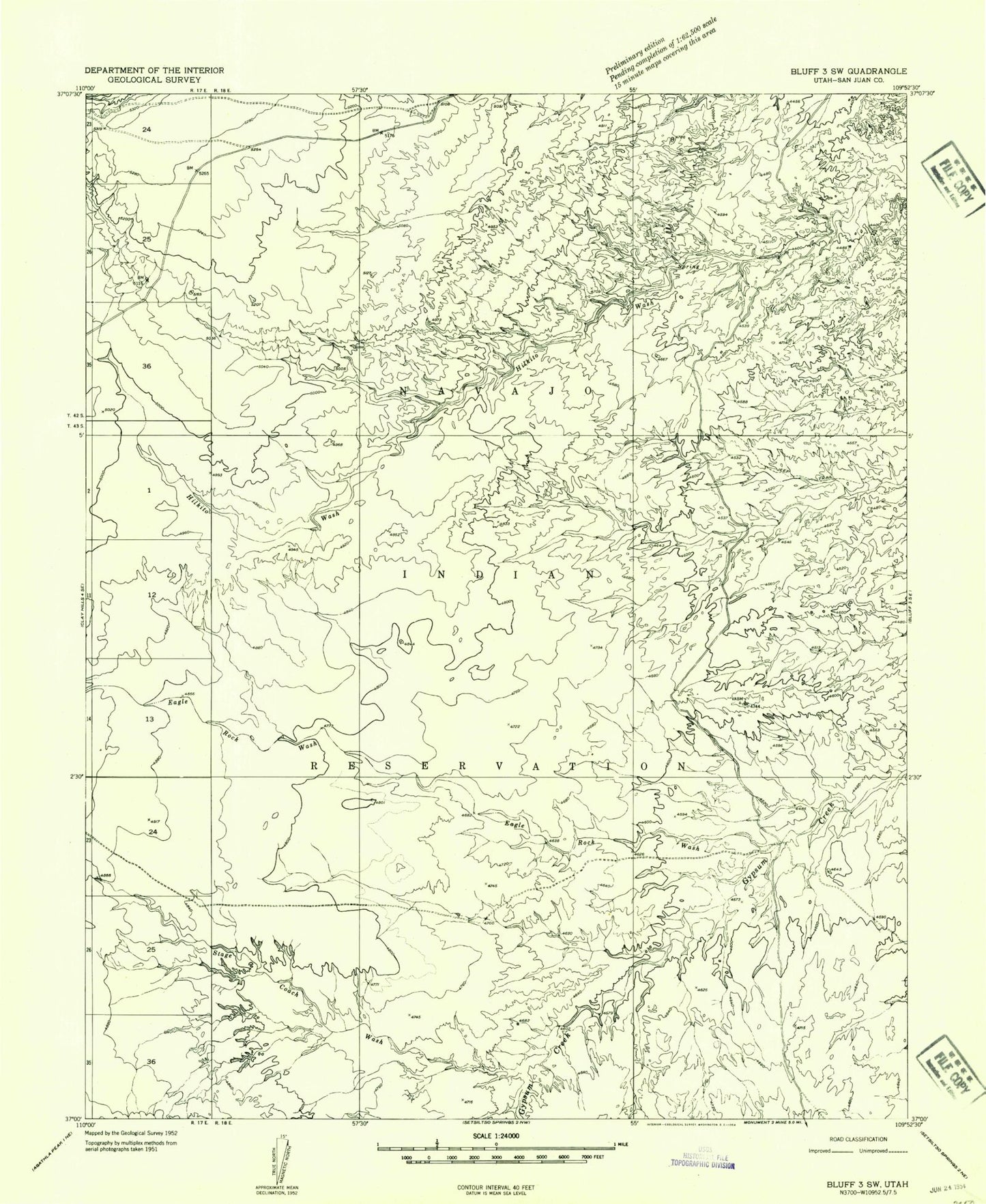 Classic USGS Mexican Hat SW Utah 7.5'x7.5' Topo Map Image
