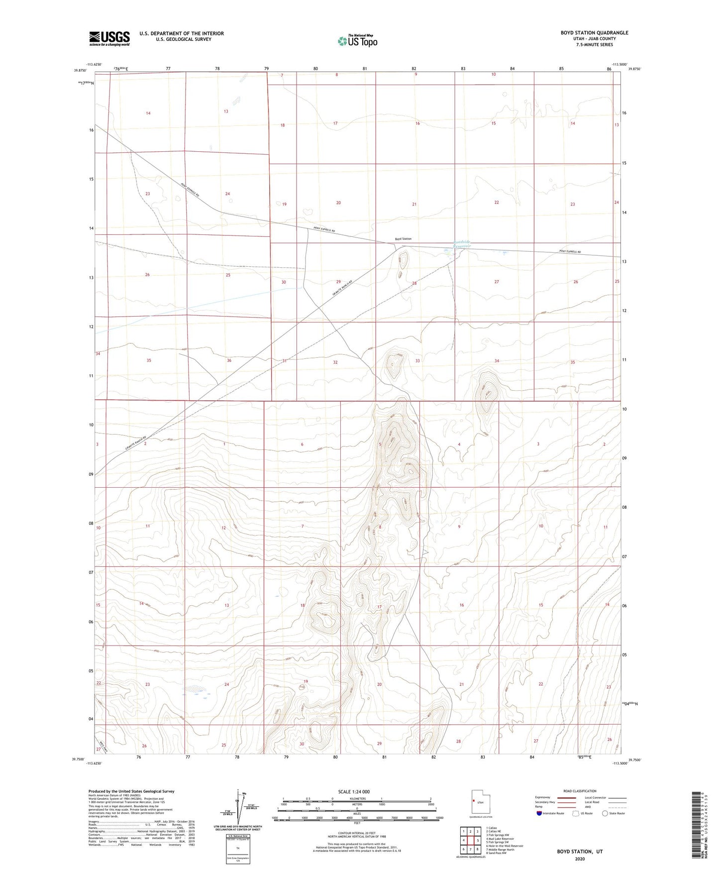 Boyd Station Utah US Topo Map Image