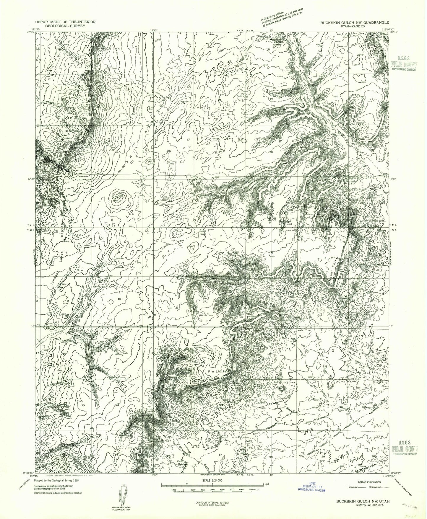Classic USGS Nephi Point Utah 7.5'x7.5' Topo Map Image