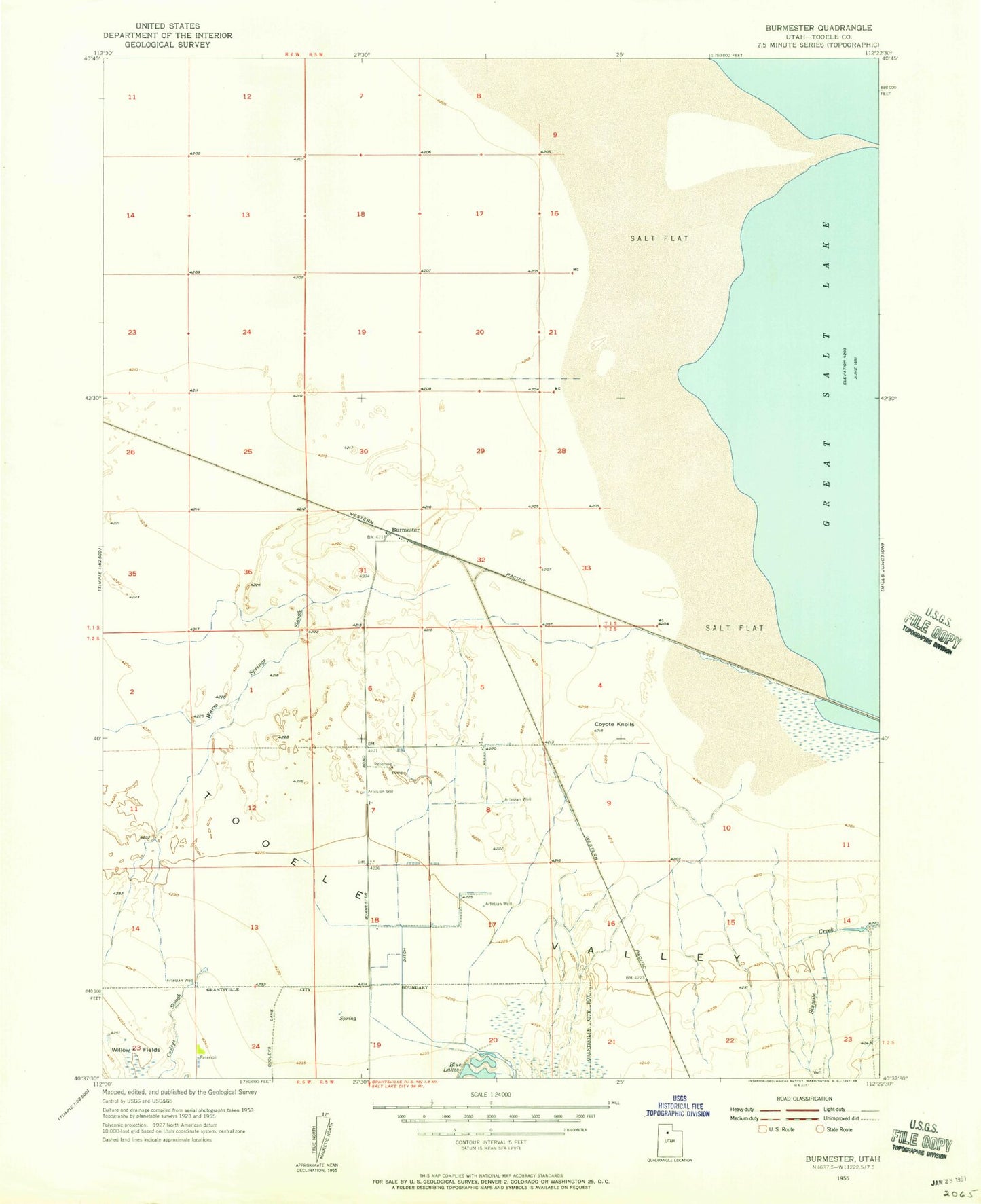 Classic USGS Burmester Utah 7.5'x7.5' Topo Map Image