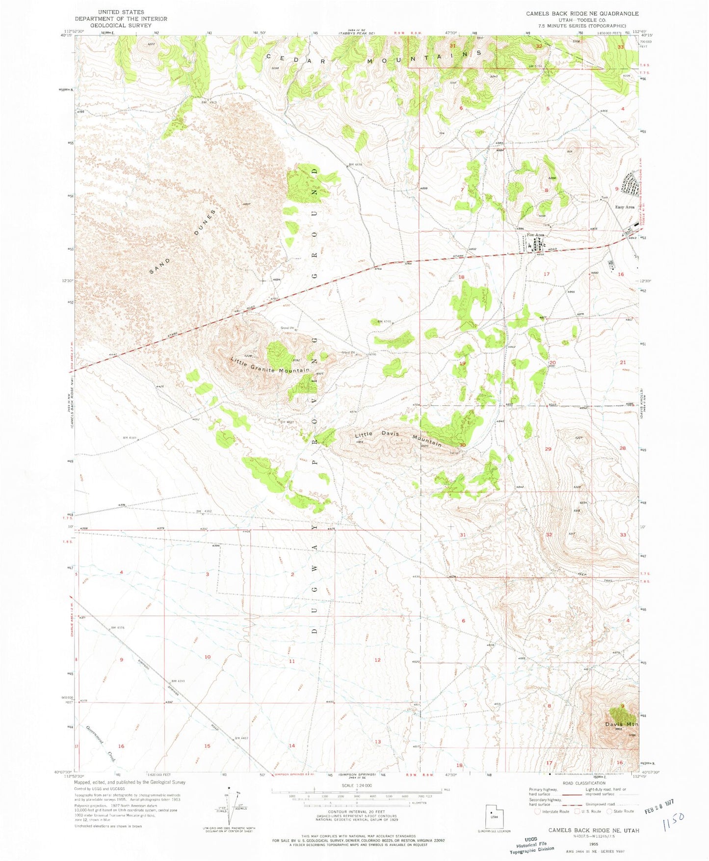 Classic USGS Camels Back Ridge NE Utah 7.5'x7.5' Topo Map Image