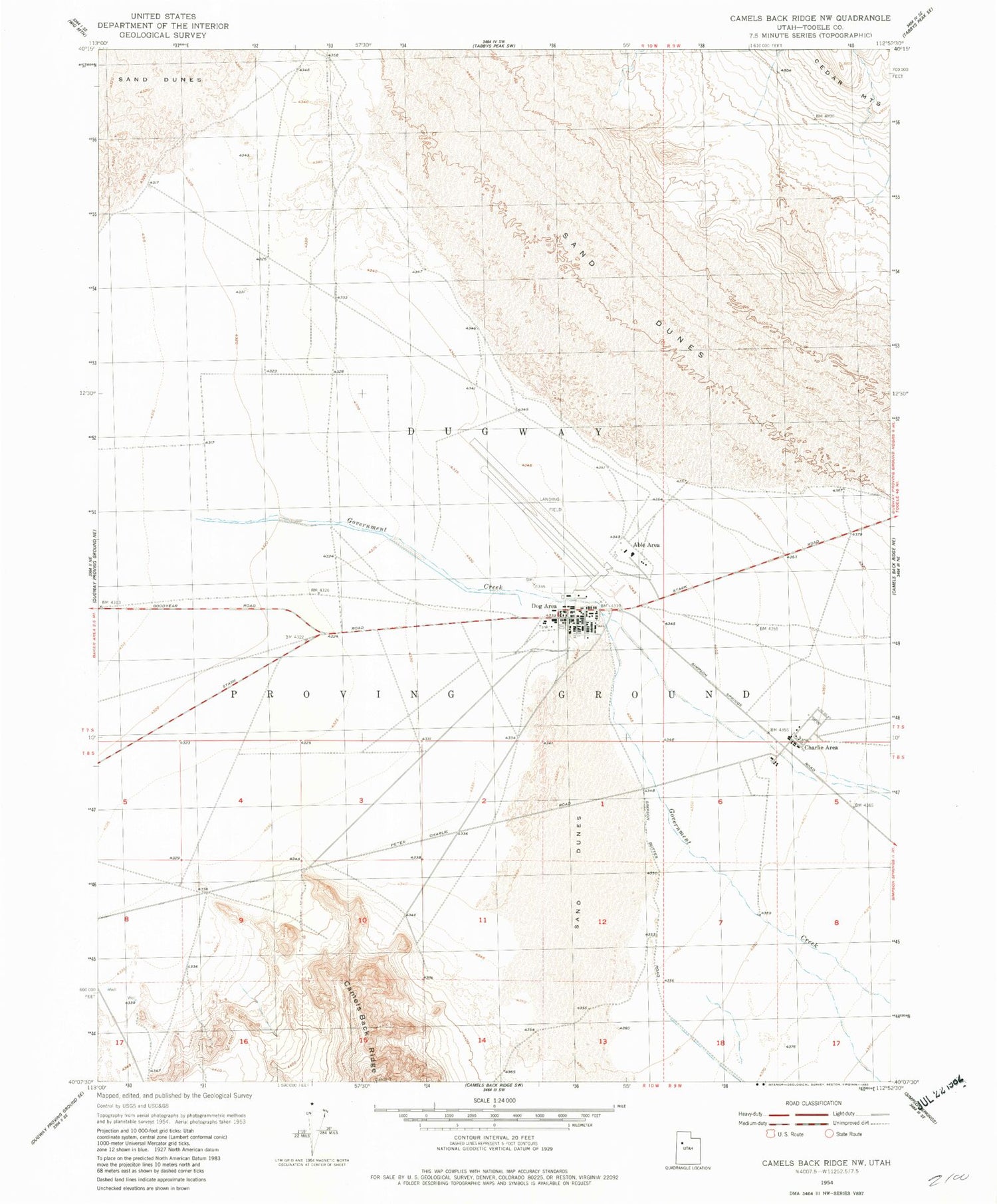 Classic USGS Camels Back Ridge NW Utah 7.5'x7.5' Topo Map Image