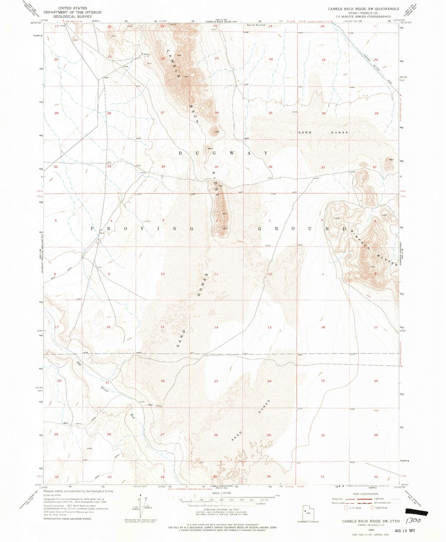 Classic USGS Camels Back Ridge SW Utah 7.5'x7.5' Topo Map Image