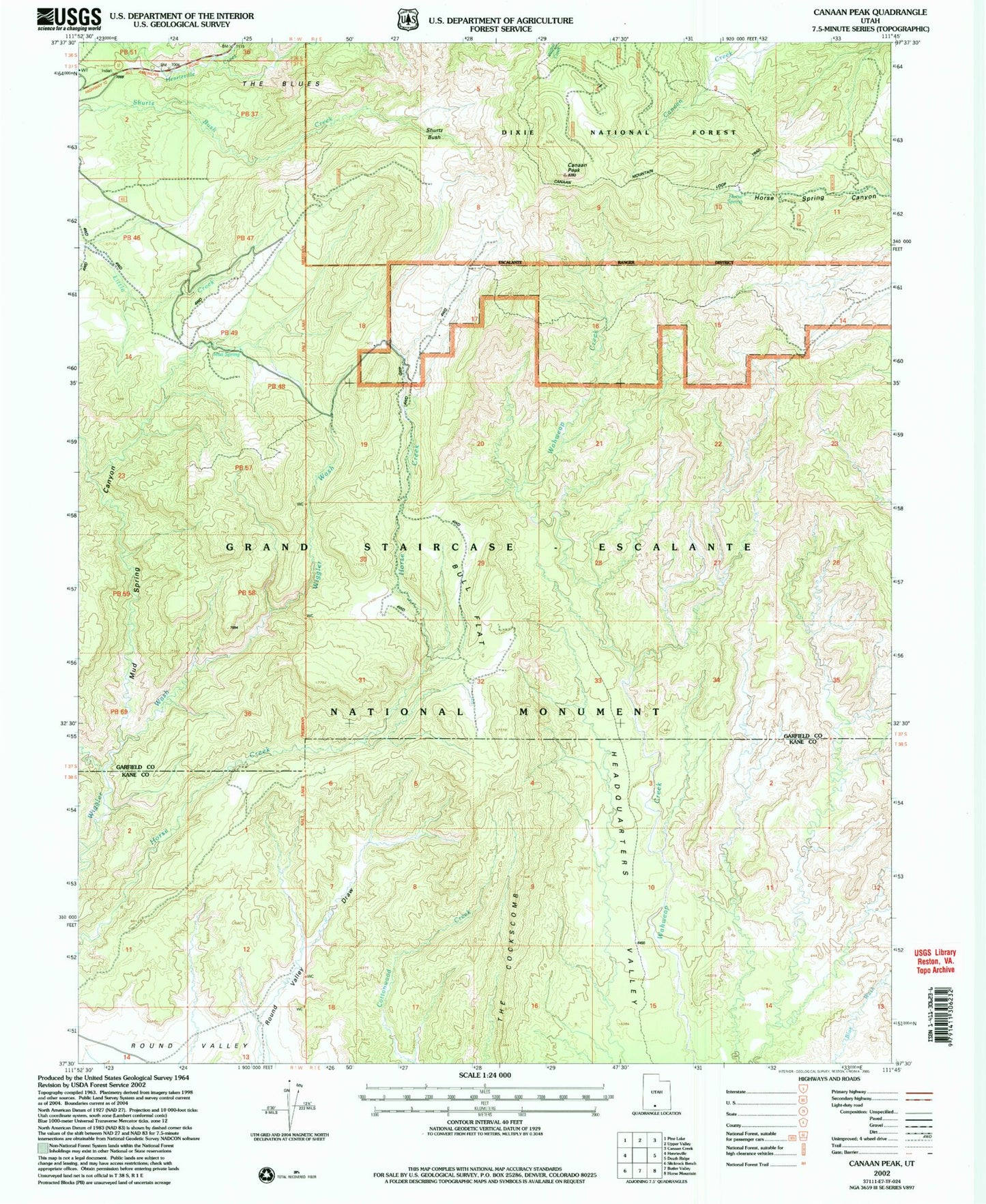 Classic USGS Canaan Peak Utah 7.5'x7.5' Topo Map Image