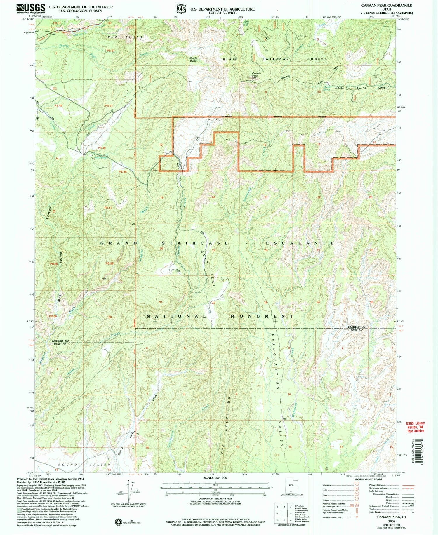 Classic USGS Canaan Peak Utah 7.5'x7.5' Topo Map Image