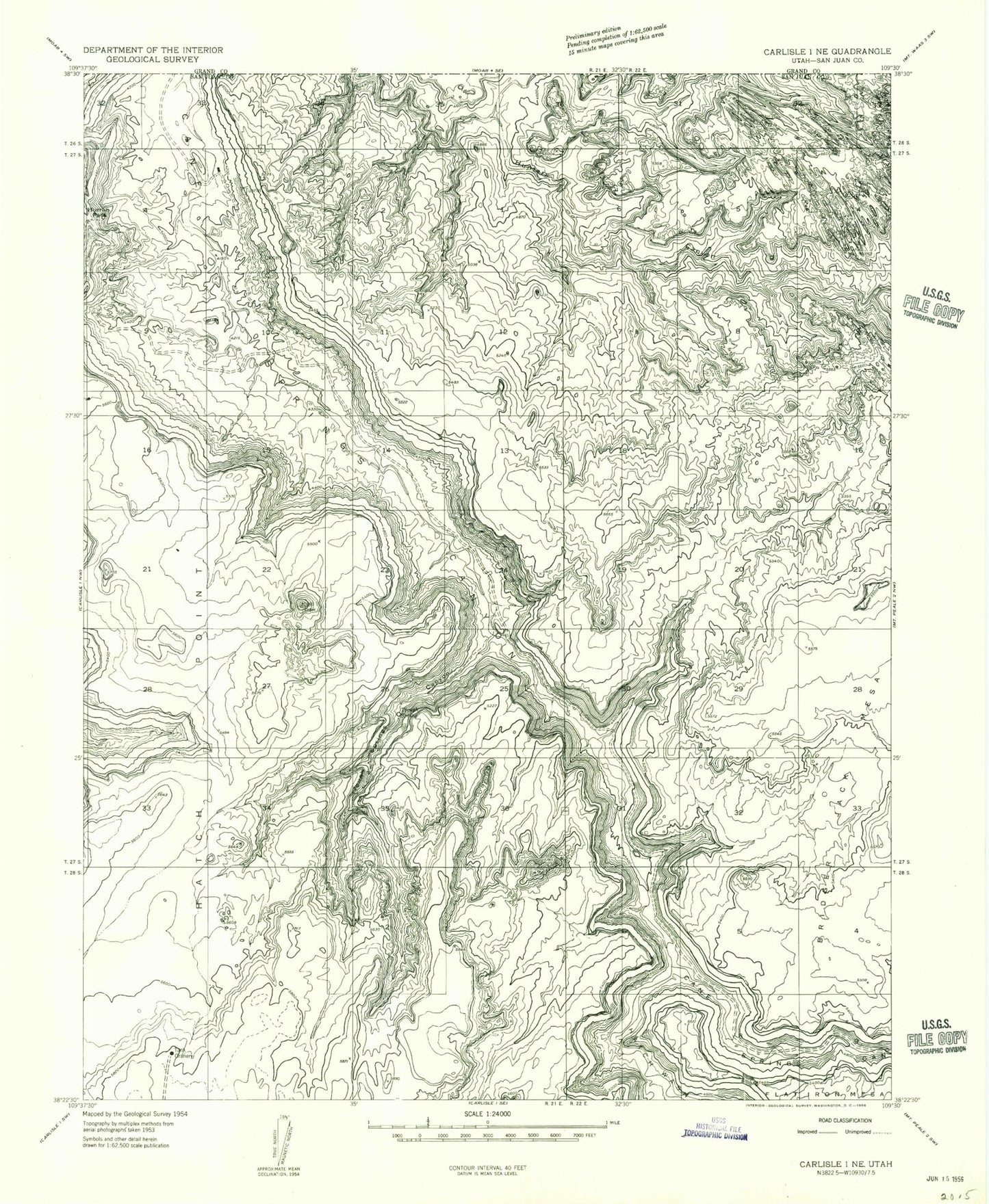 Classic USGS Trough Springs Canyon Utah 7.5'x7.5' Topo Map Image