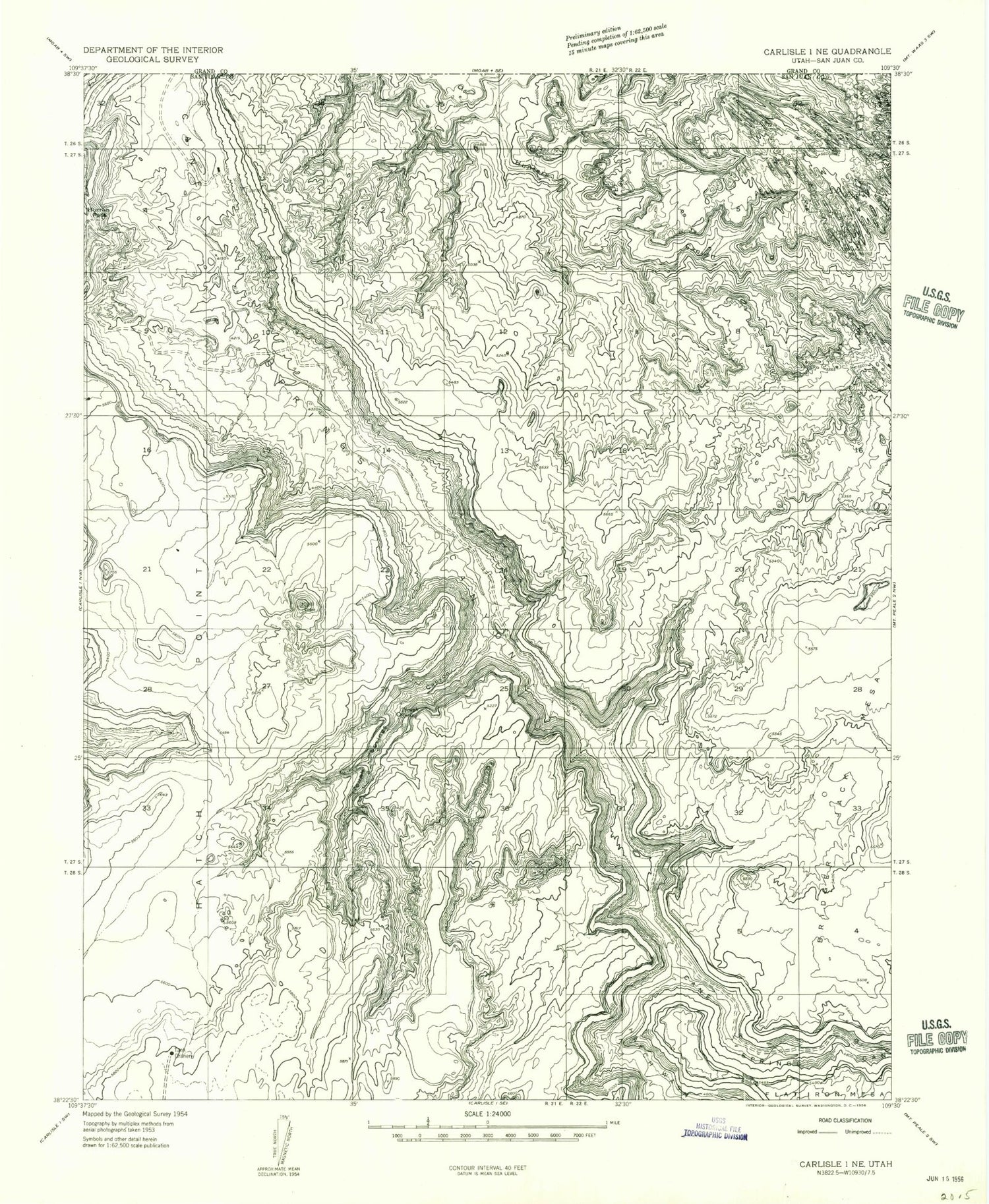 Classic USGS Trough Springs Canyon Utah 7.5'x7.5' Topo Map Image