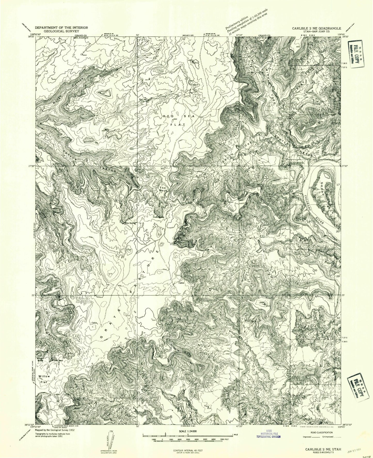 Classic USGS Musselman Arch Utah 7.5'x7.5' Topo Map Image