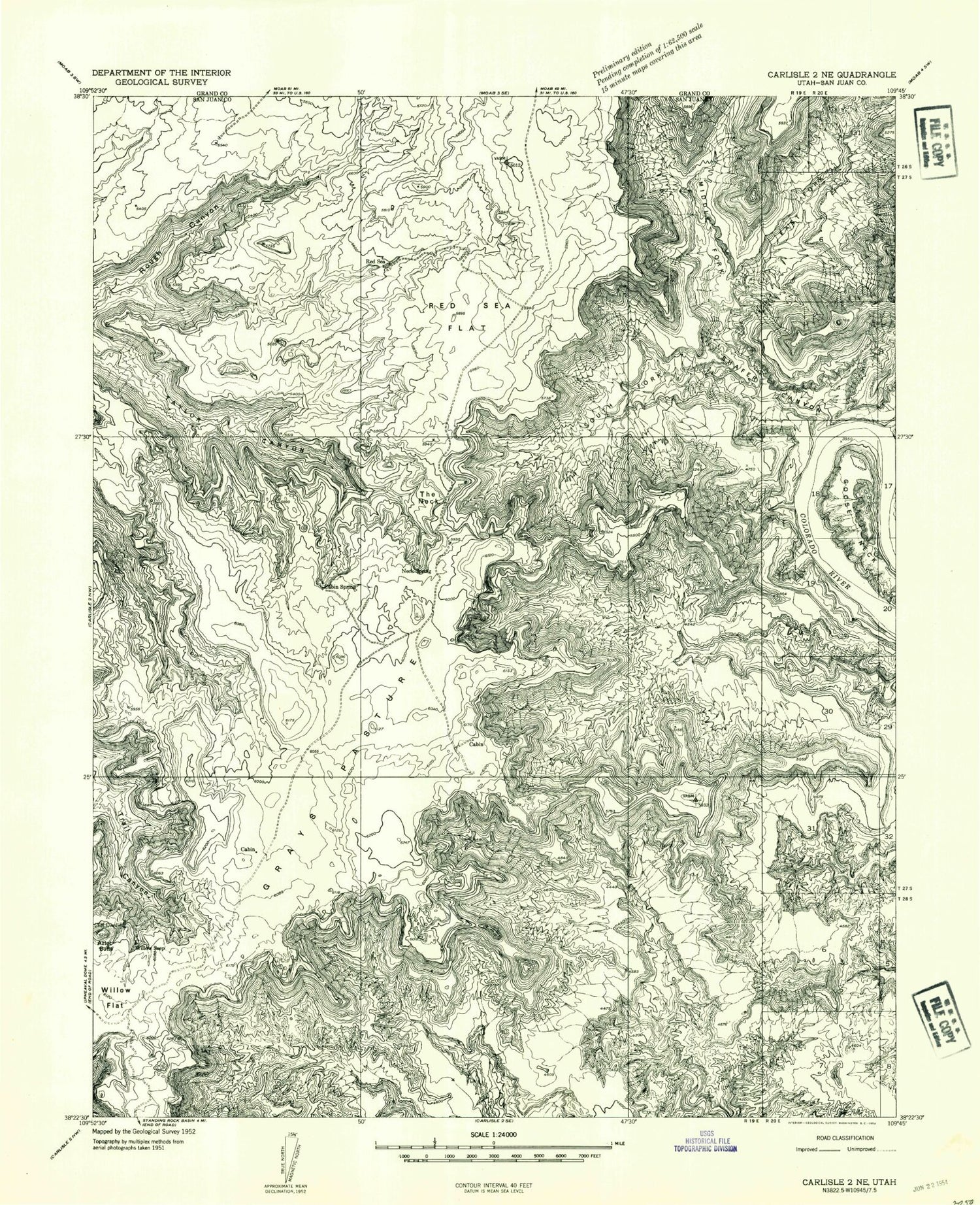 Classic USGS Musselman Arch Utah 7.5'x7.5' Topo Map Image