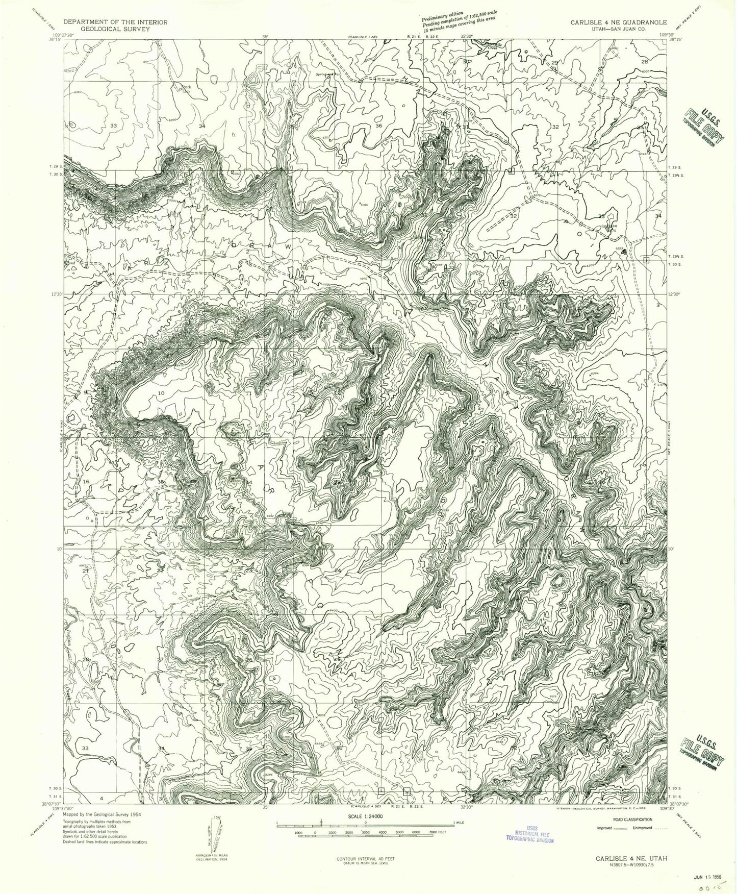 Classic USGS Harts Point North Utah 7.5'x7.5' Topo Map Image