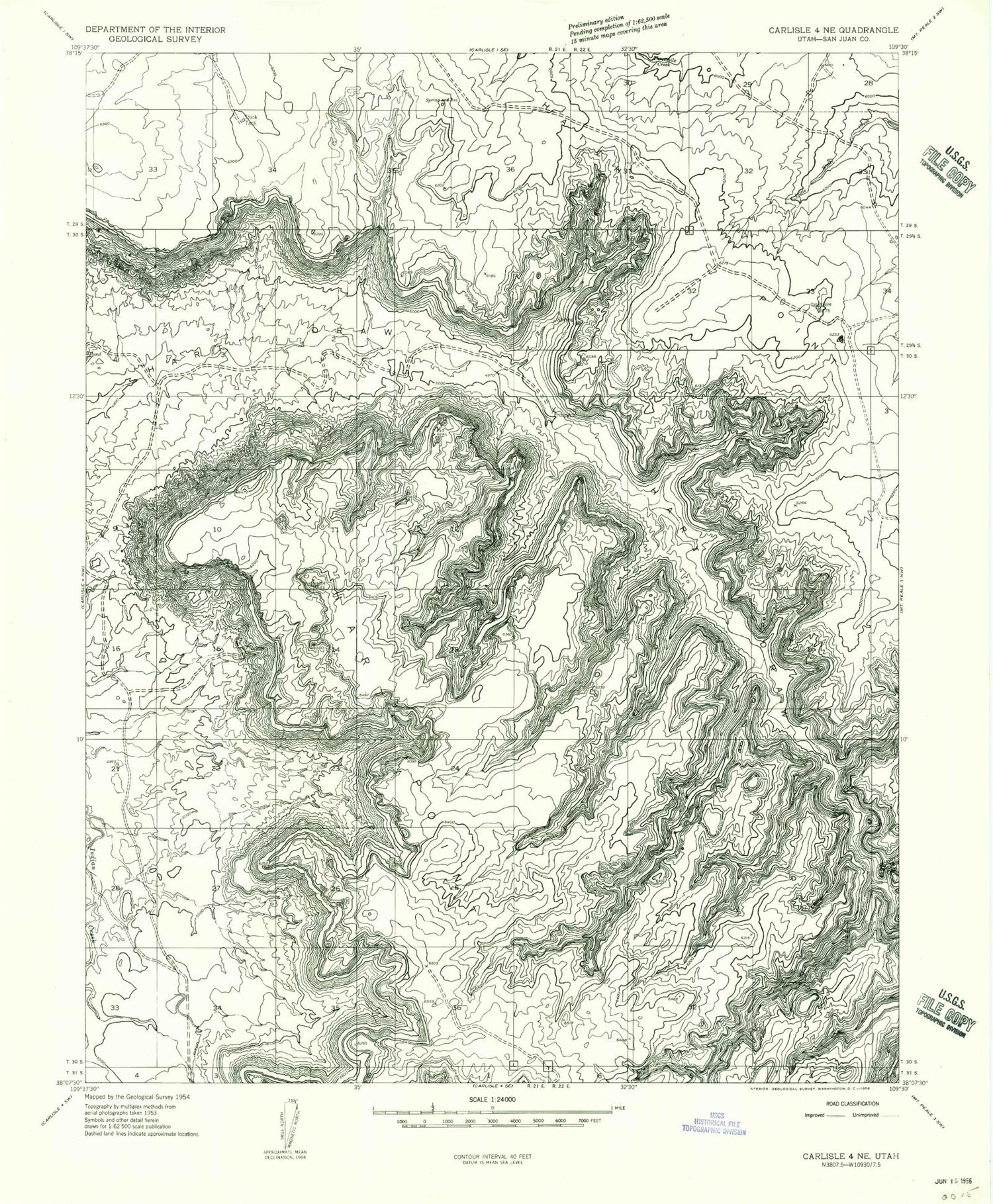 Classic USGS Harts Point North Utah 7.5'x7.5' Topo Map Image