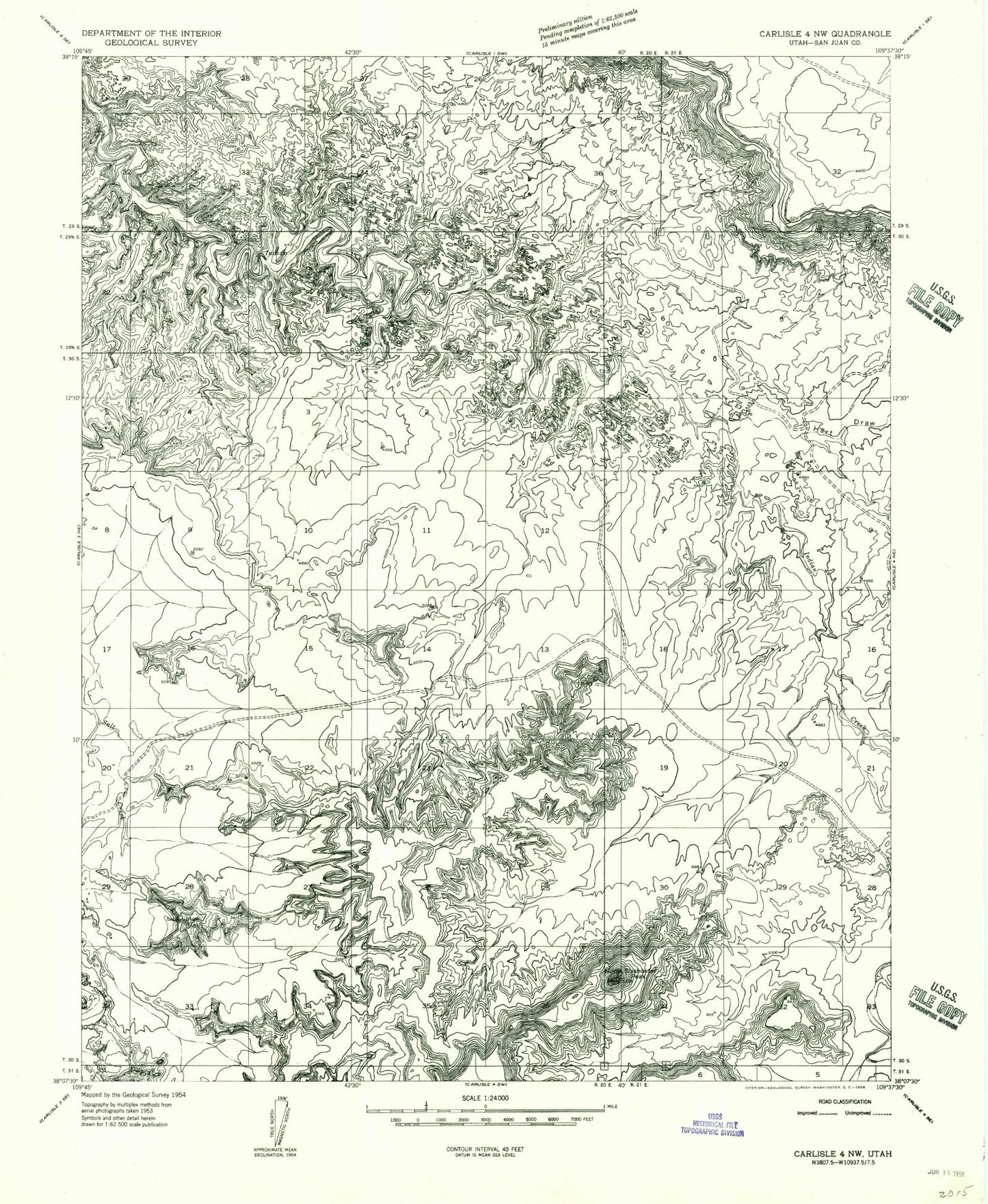 Classic USGS North Six-shooter Peak Utah 7.5'x7.5' Topo Map Image