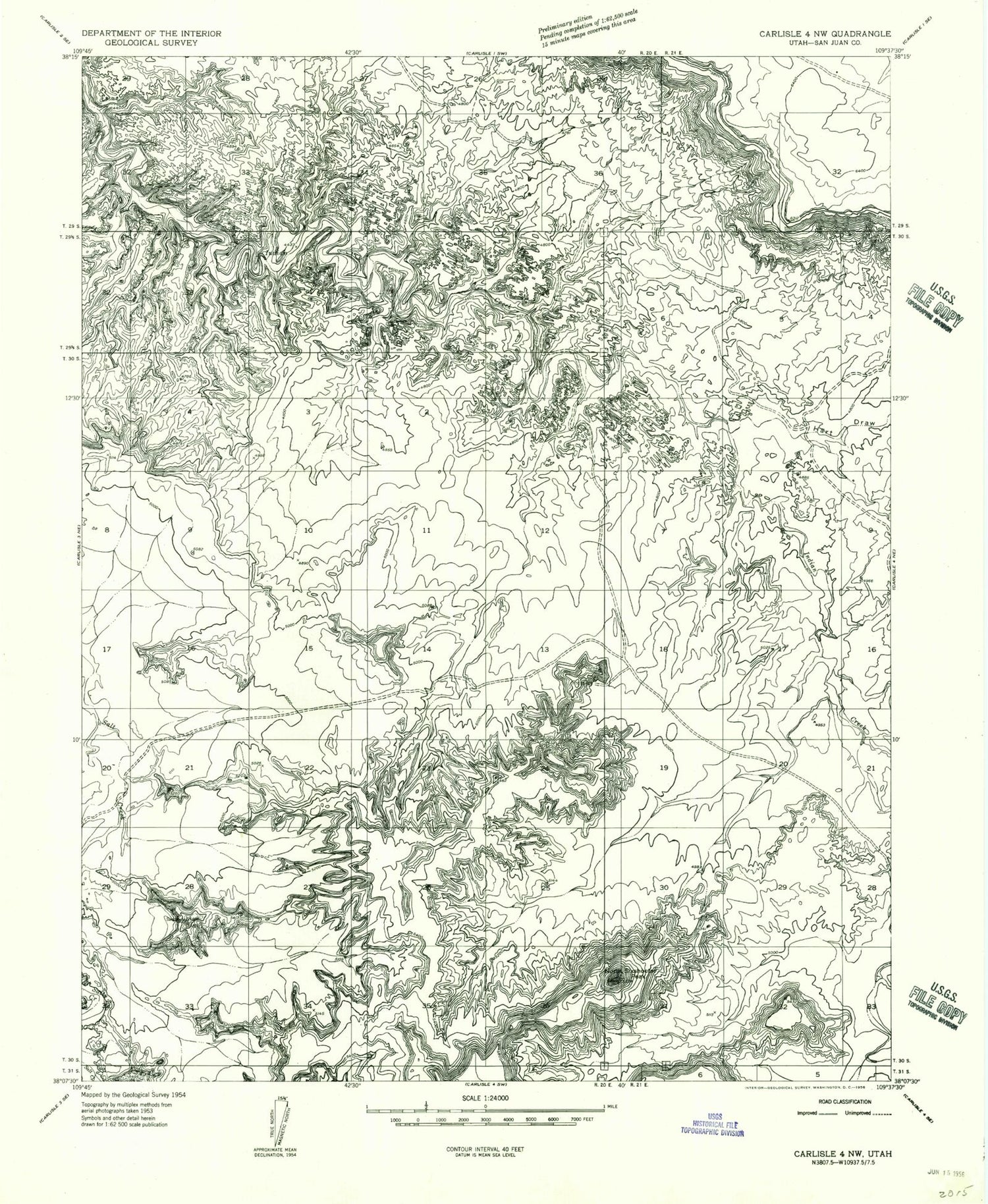 Classic USGS North Six-shooter Peak Utah 7.5'x7.5' Topo Map Image
