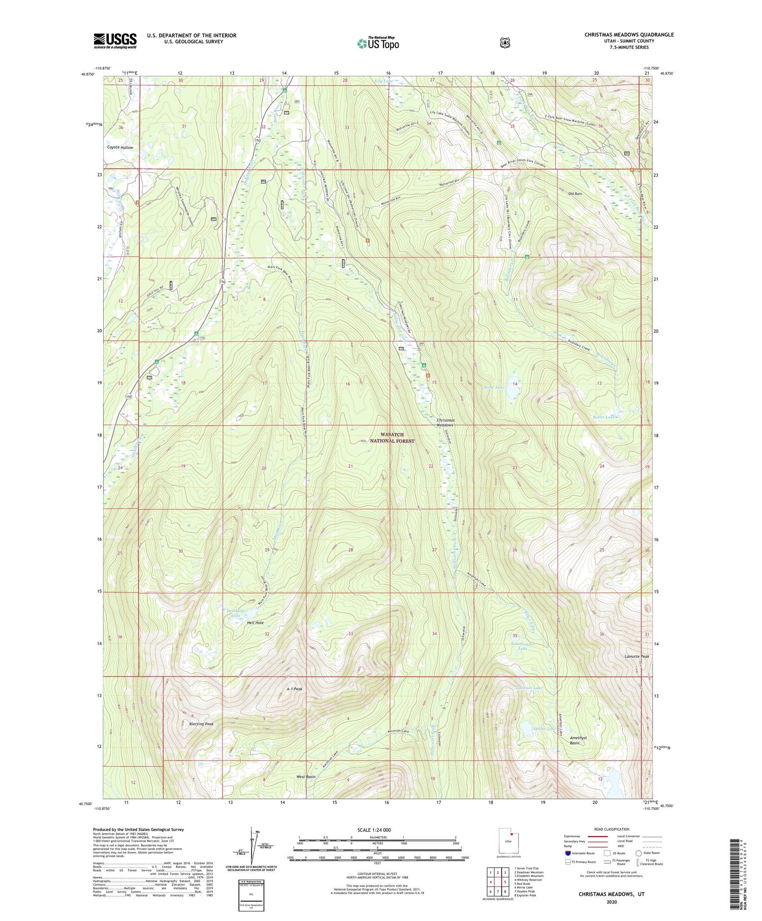 Christmas Meadows Utah US Topo Map Image