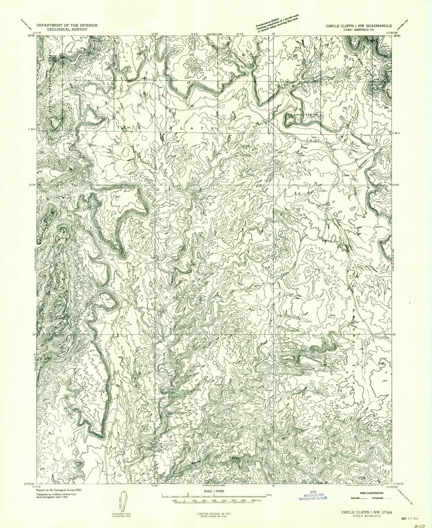 Classic USGS Lamp Stand Utah 7.5'x7.5' Topo Map Image