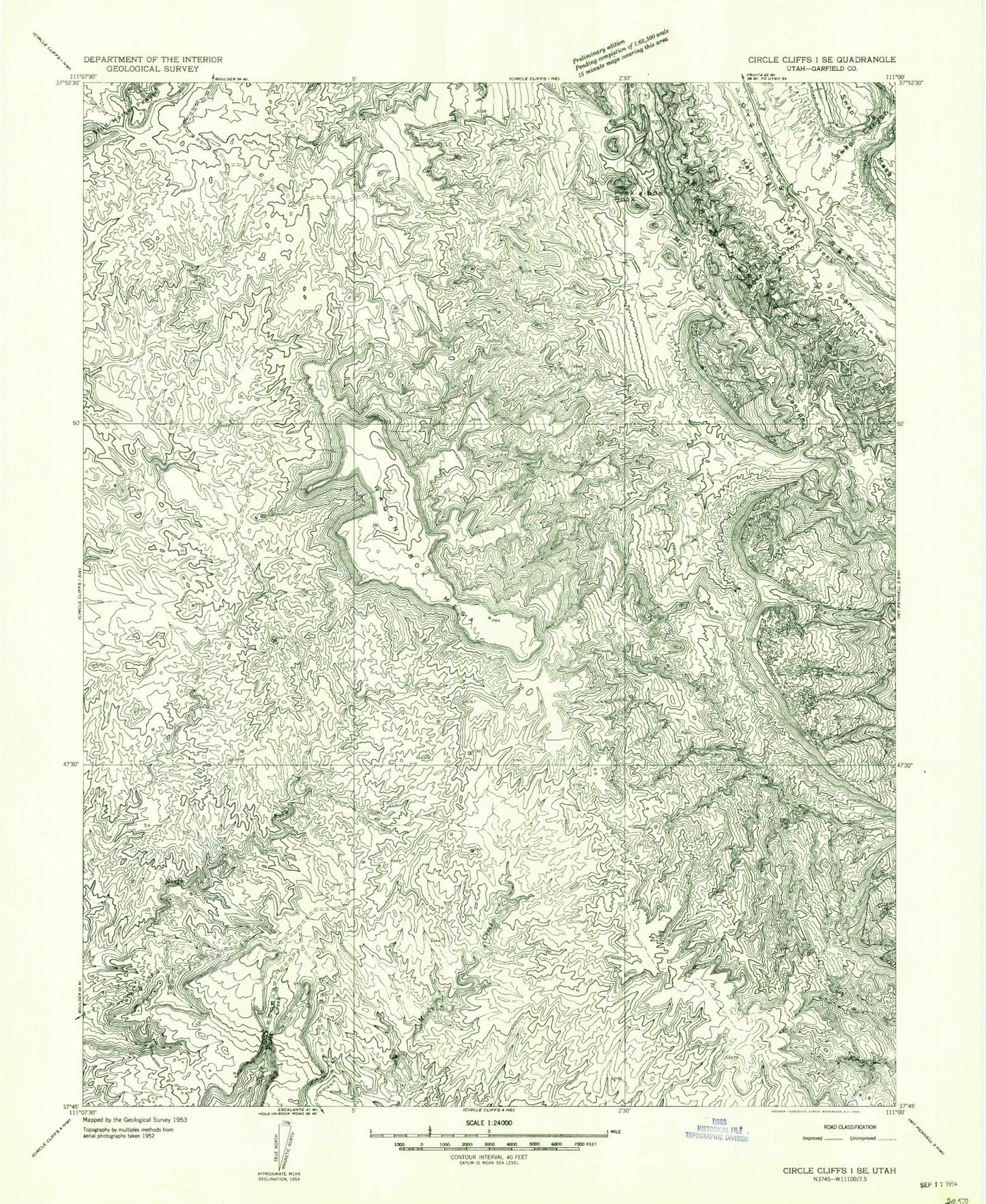 Classic USGS Wagon Box Mesa Utah 7.5'x7.5' Topo Map Image