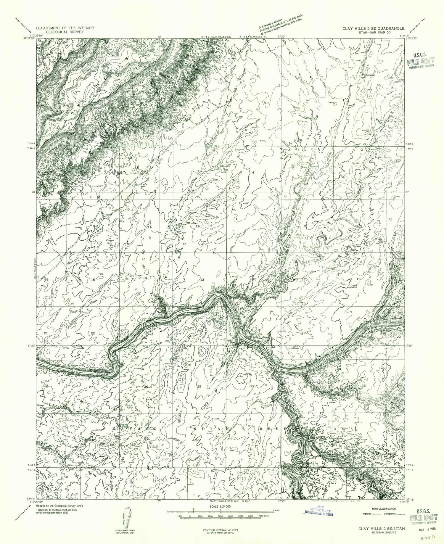 Classic USGS Whirlwind Draw Utah 7.5'x7.5' Topo Map Image