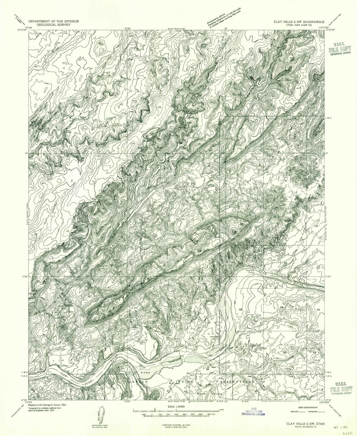Classic USGS Mikes Mesa Utah 7.5'x7.5' Topo Map Image