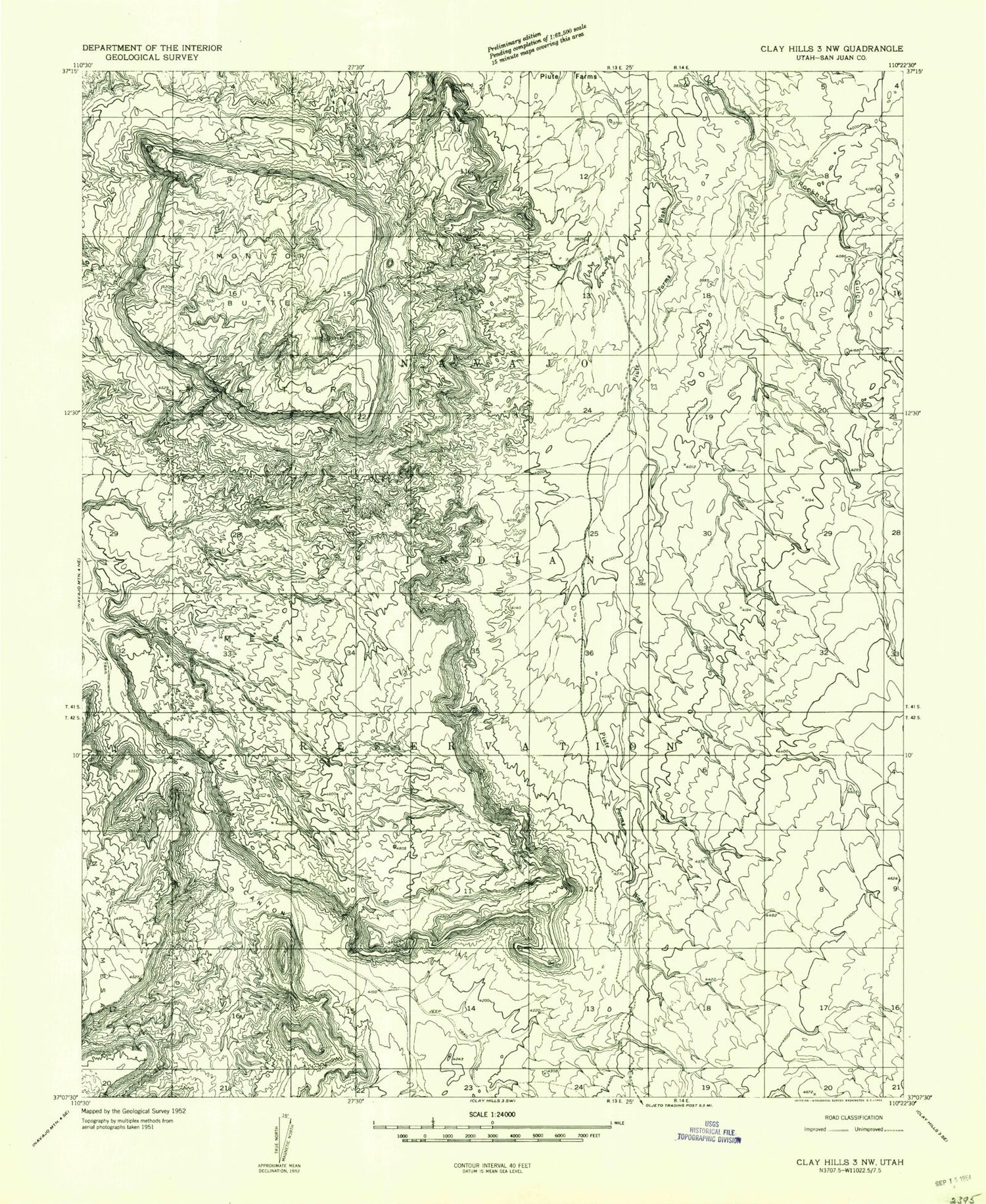 Classic USGS Monitor Butte Utah 7.5'x7.5' Topo Map Image