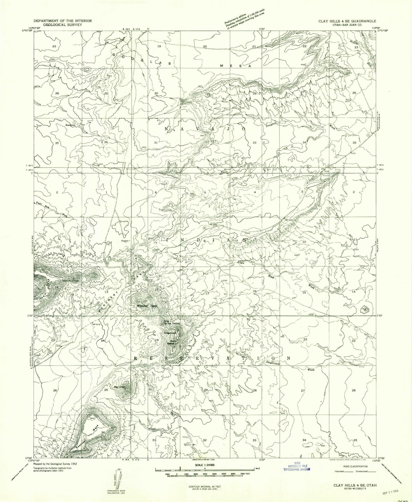 Classic USGS Monument Pass Utah 7.5'x7.5' Topo Map Image