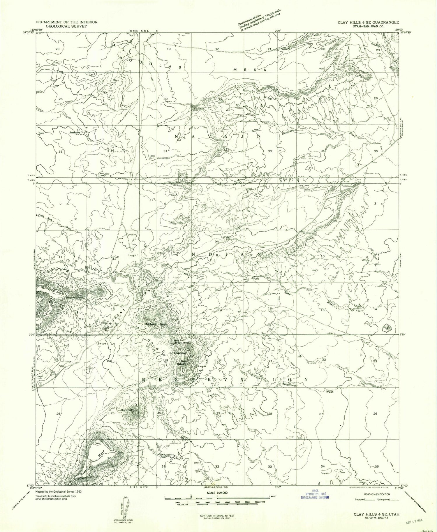 Classic USGS Monument Pass Utah 7.5'x7.5' Topo Map Image