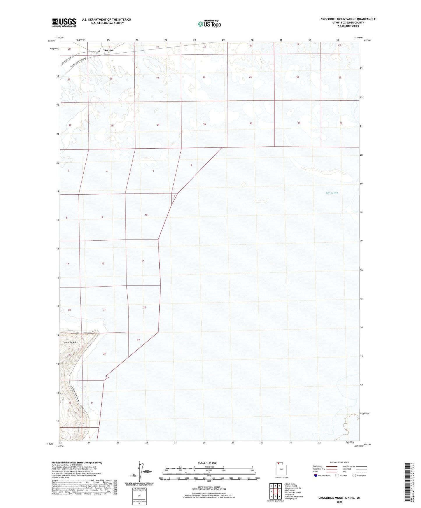 Crocodile Mountain NE Utah US Topo Map Image