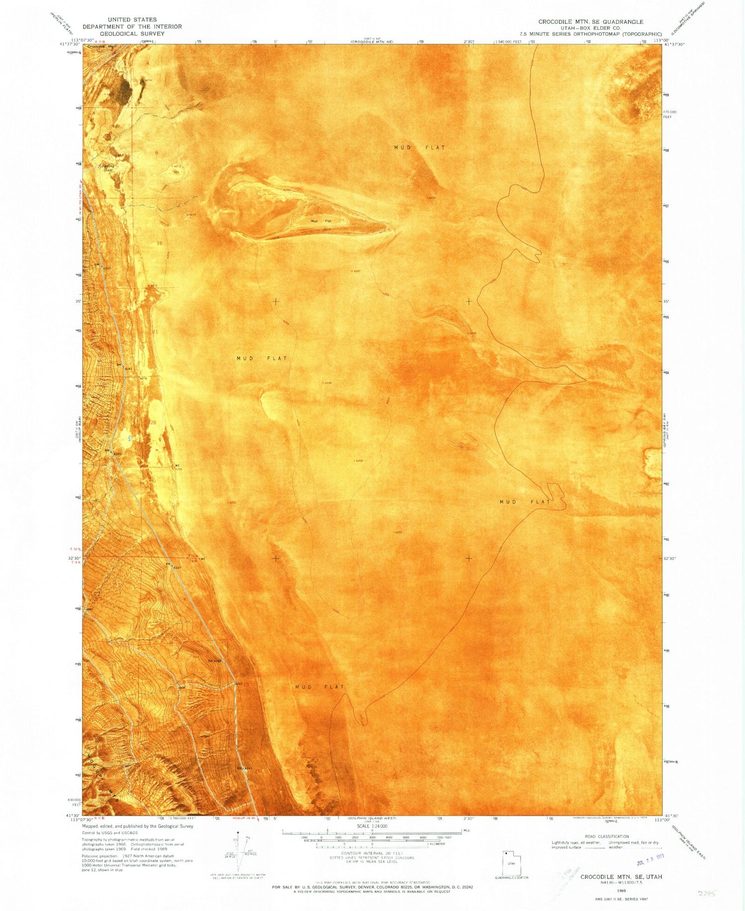 Classic USGS Crocodile Mountain SE Utah 7.5'x7.5' Topo Map Image