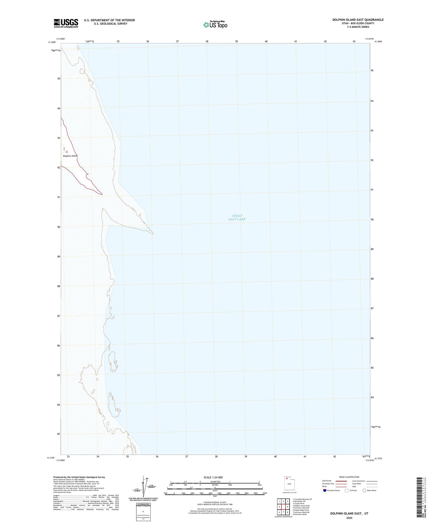 Dolphin Island East Utah US Topo Map Image