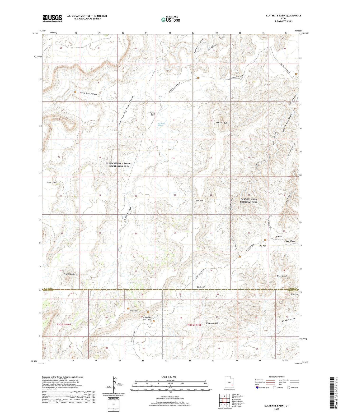 Elaterite Basin Utah US Topo Map Image
