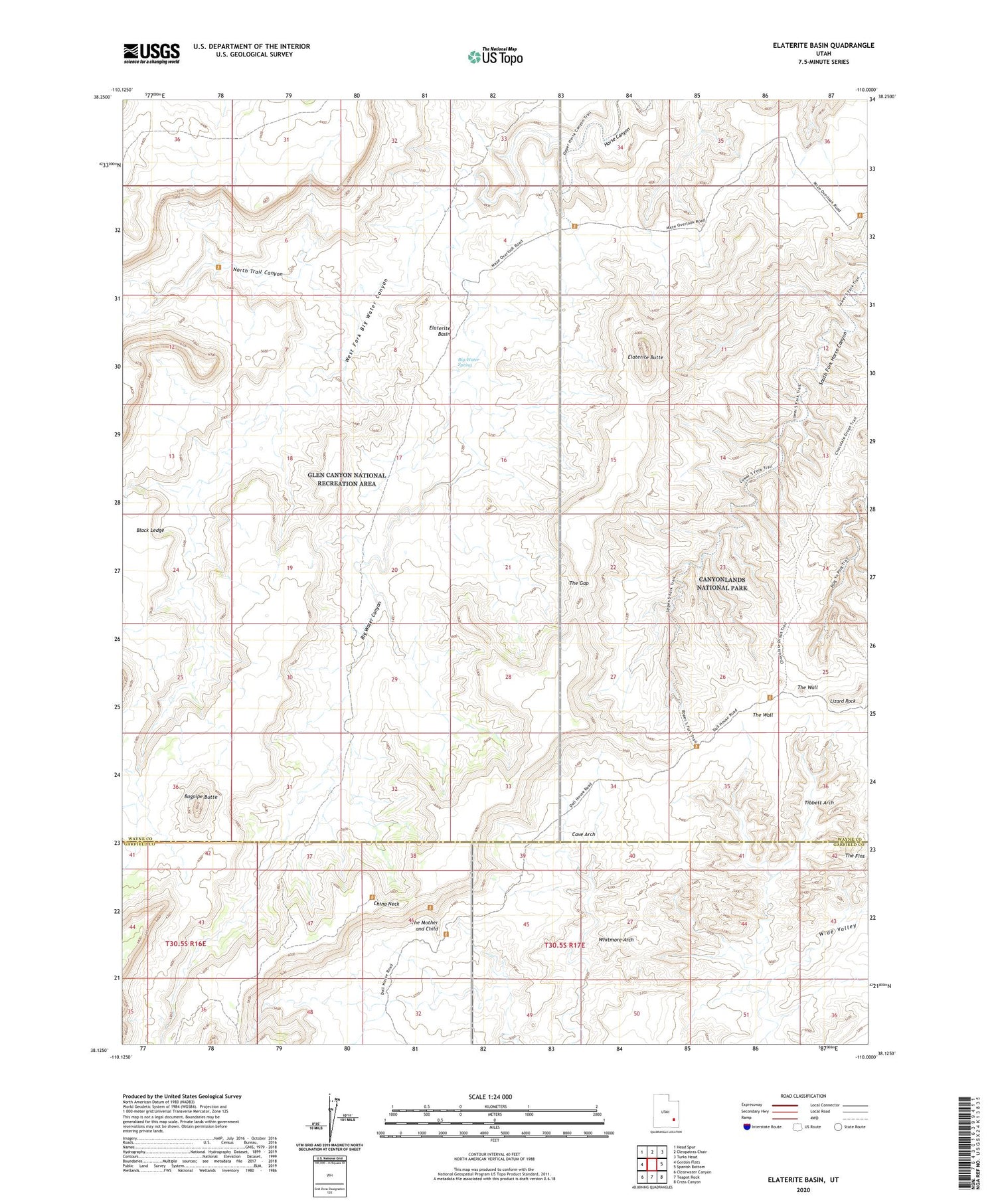 Elaterite Basin Utah US Topo Map Image